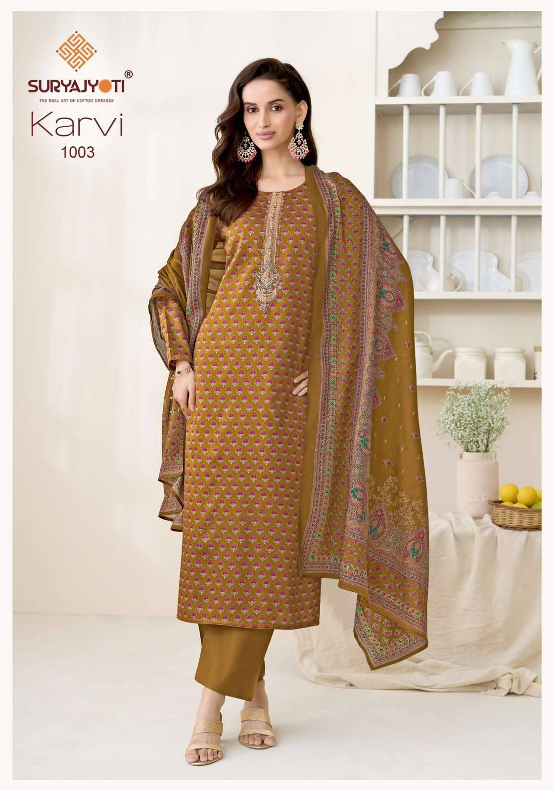 Suryajyoti Karvi Vol 1 Fancy Zam Satin Salwar Suit 6 Pcs Catalog )