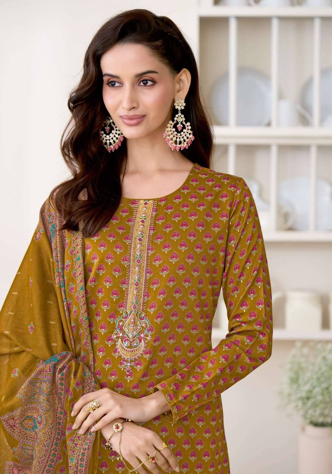 Suryajyoti Karvi Vol 1 Fancy Zam Satin Salwar Suit 6 Pcs Catalog )
