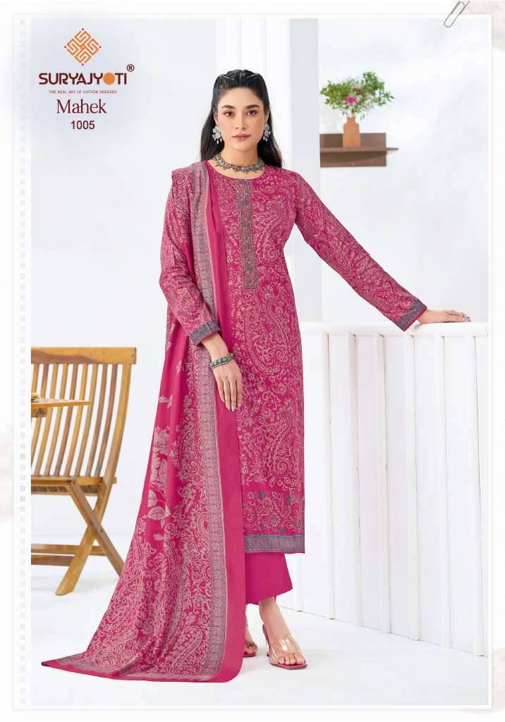 SURYAJYOTI MAHEK VOL 1 JAM SATIN PRINT WITH EMBROIDERY WORK SUIT _ SURAT WHOLESALE MARKET 6 PCS CATALOG 