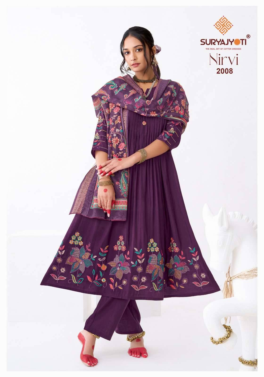 Suryajyoti Nirvi Vol 2 Latest Anarkali Suits Catalog With Price 8 Pcs Set