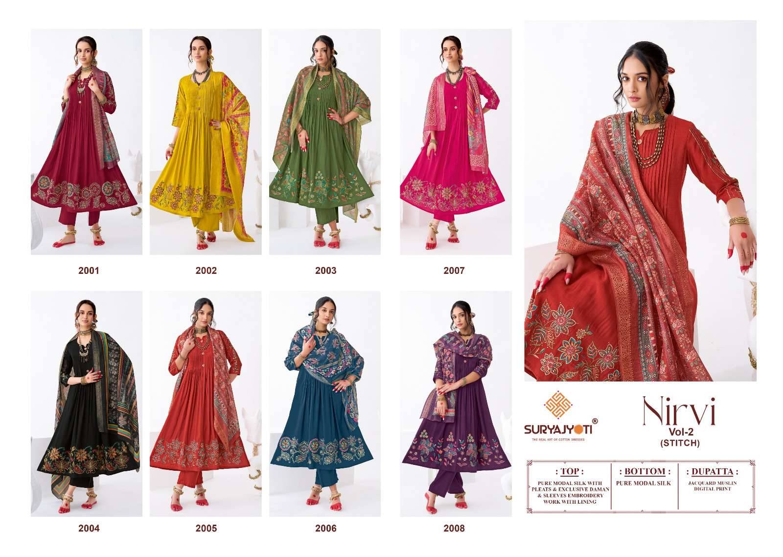 Suryajyoti Nirvi Vol 2 Latest Anarkali Suits Catalog With Price 8 Pcs Set