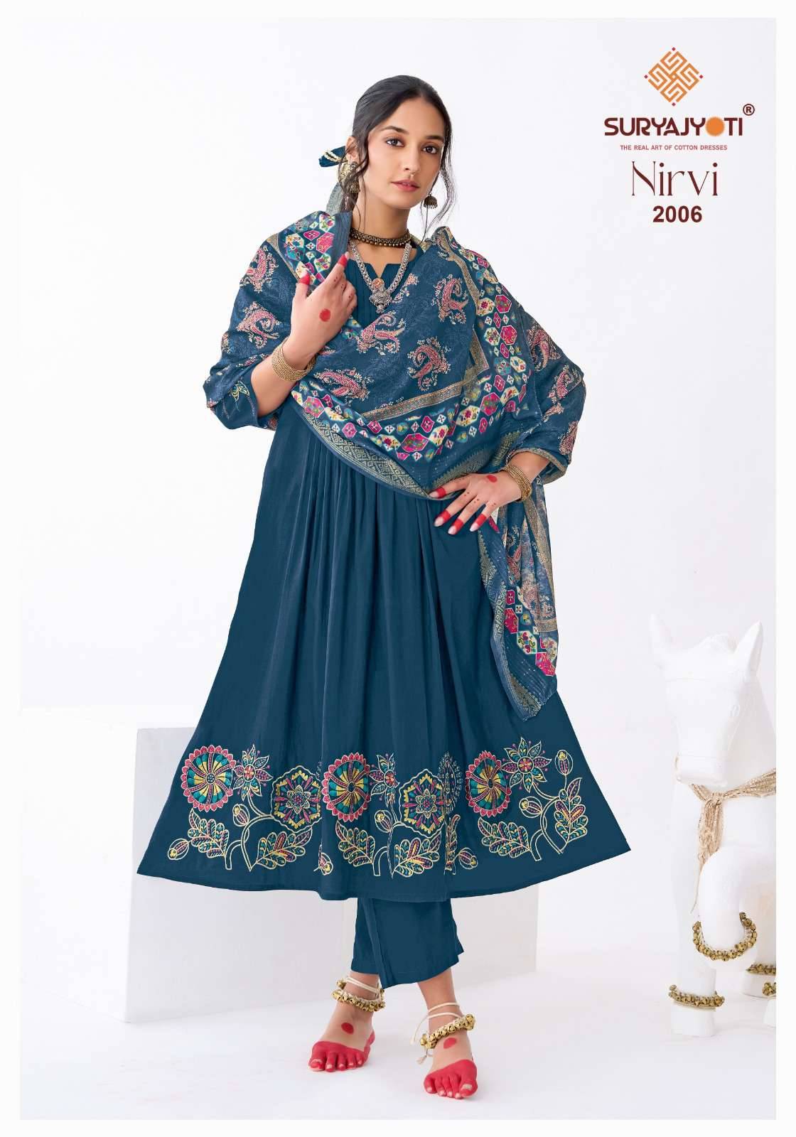 Suryajyoti Nirvi Vol 2 Latest Anarkali Suits Catalog With Price 8 Pcs Set