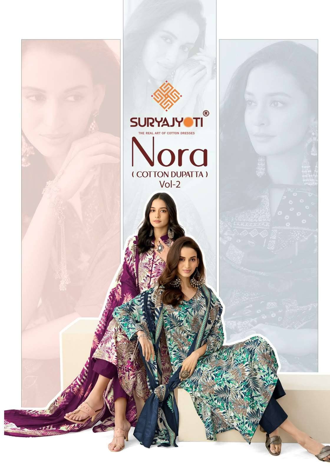 Suryajyoti Nora Vol 2 Printed Satin Salwar Suit 10 Pcs Catalog 