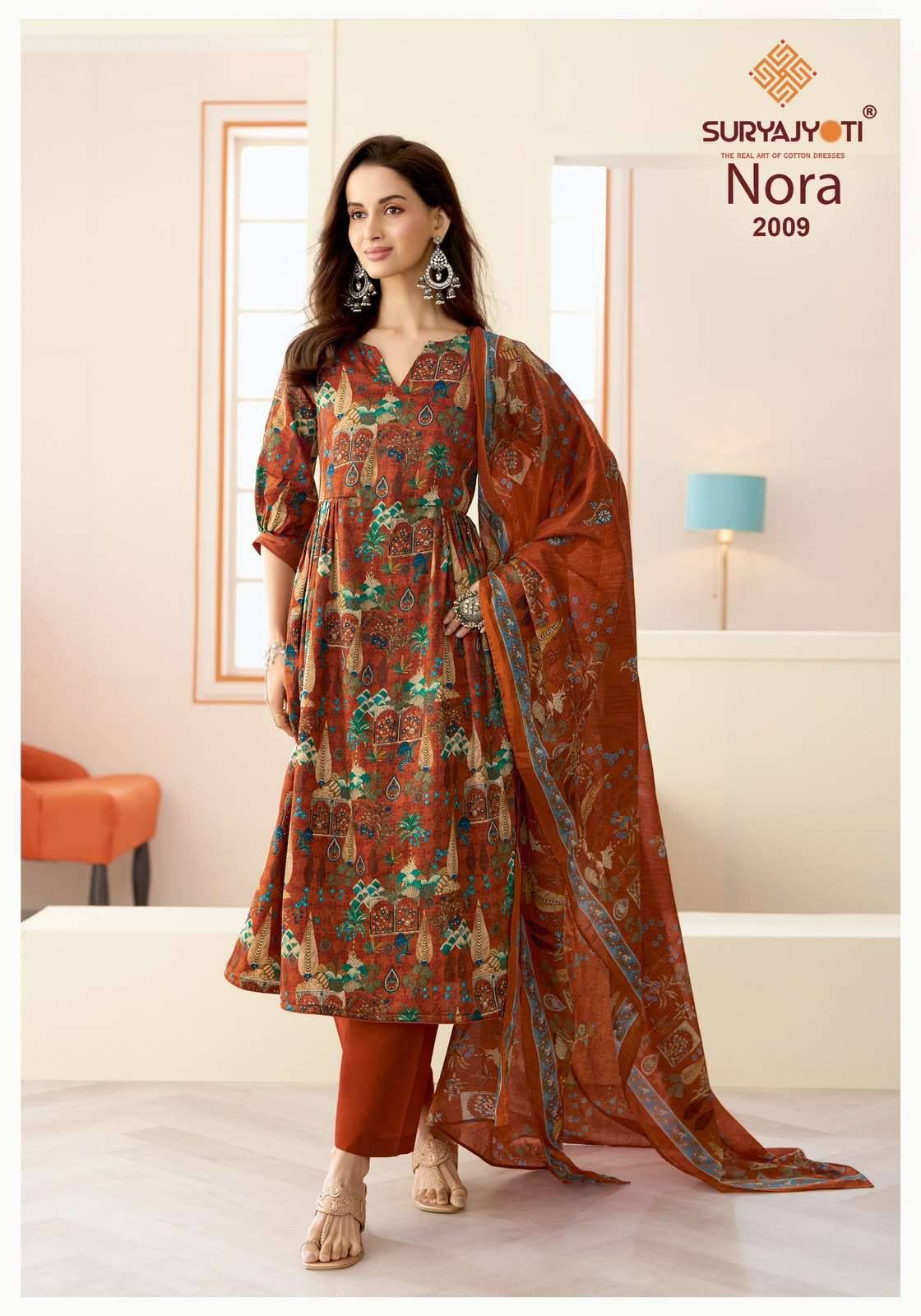 Suryajyoti Nora Vol 2 Printed Satin Salwar Suit 10 Pcs Catalog 