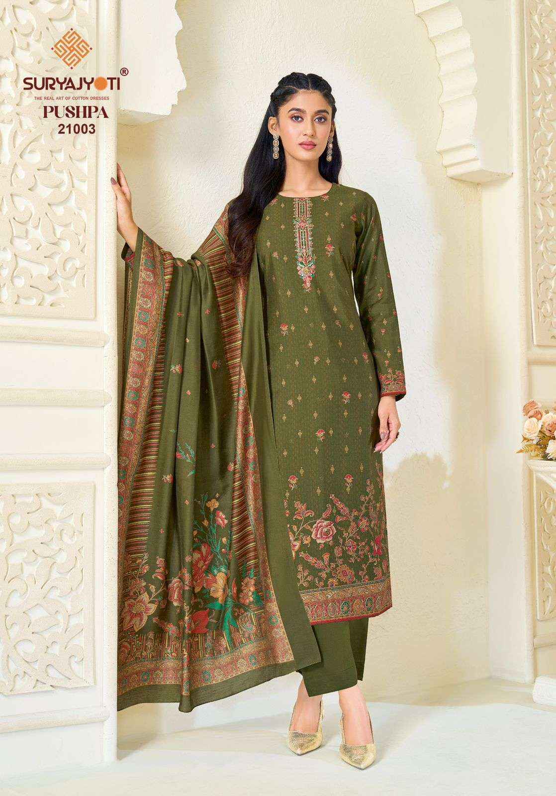 Suryajyoti Pushpa Vol 21 Pure Modal Silk Ladies Dress Suppliers 8 Pcs Set