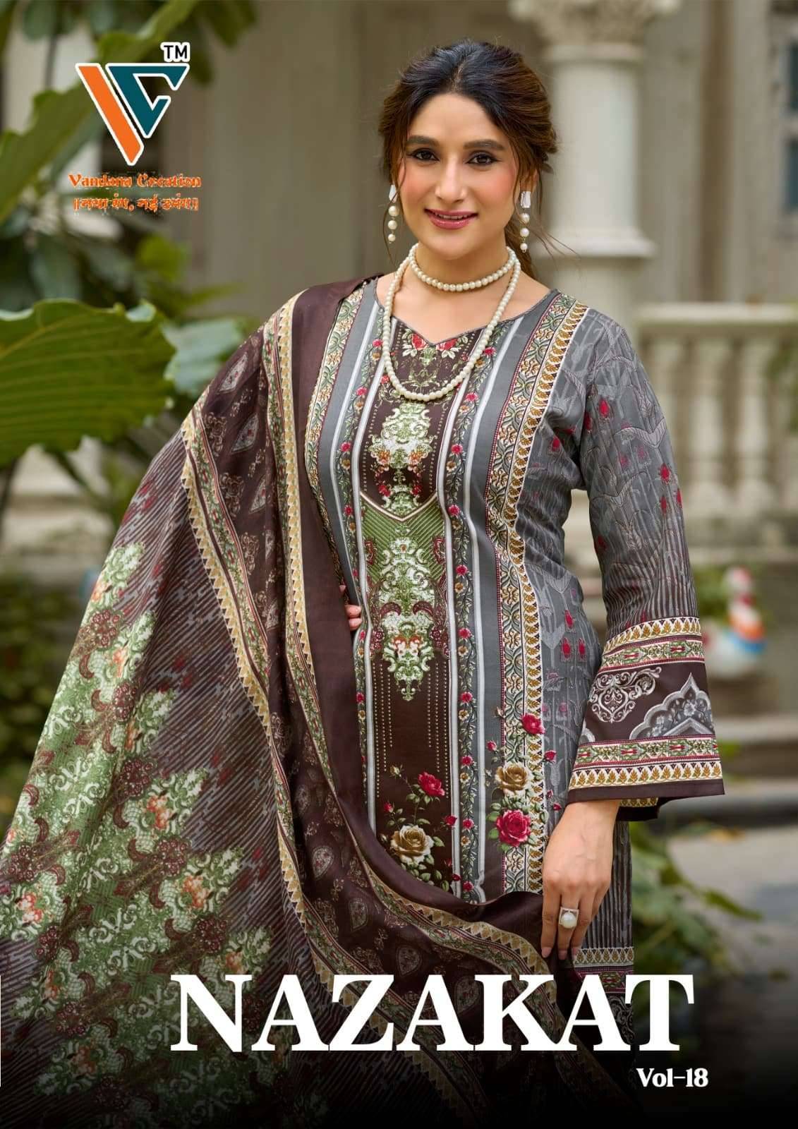 Vandana Fashion Nazakat Vol 18 Cotton Dress Material 8 Pcs Catalog