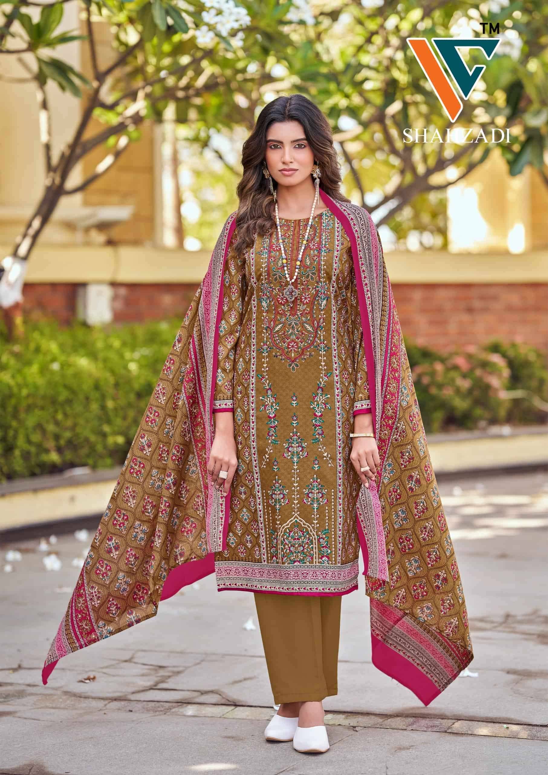 Vandana Fashion Shahzadi Vol 10 Printed Cotton Salwar Kameez 8 Pcs Catalog 