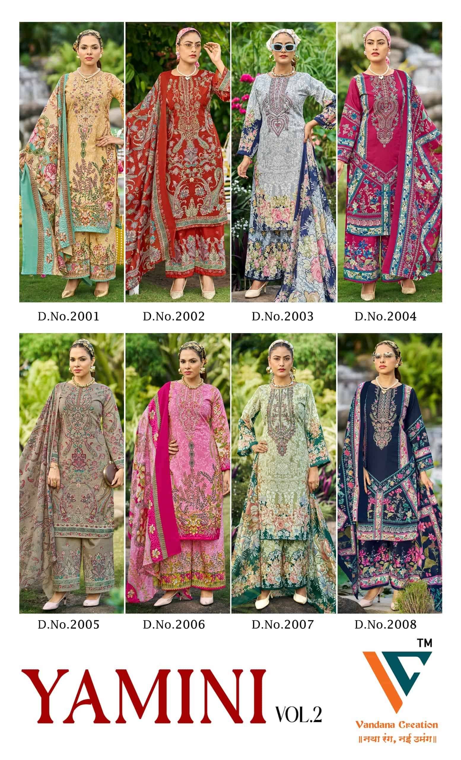 Vandana Fashion Yamini Vol 2 Cotton Dress Material 8 Pcs Catalog