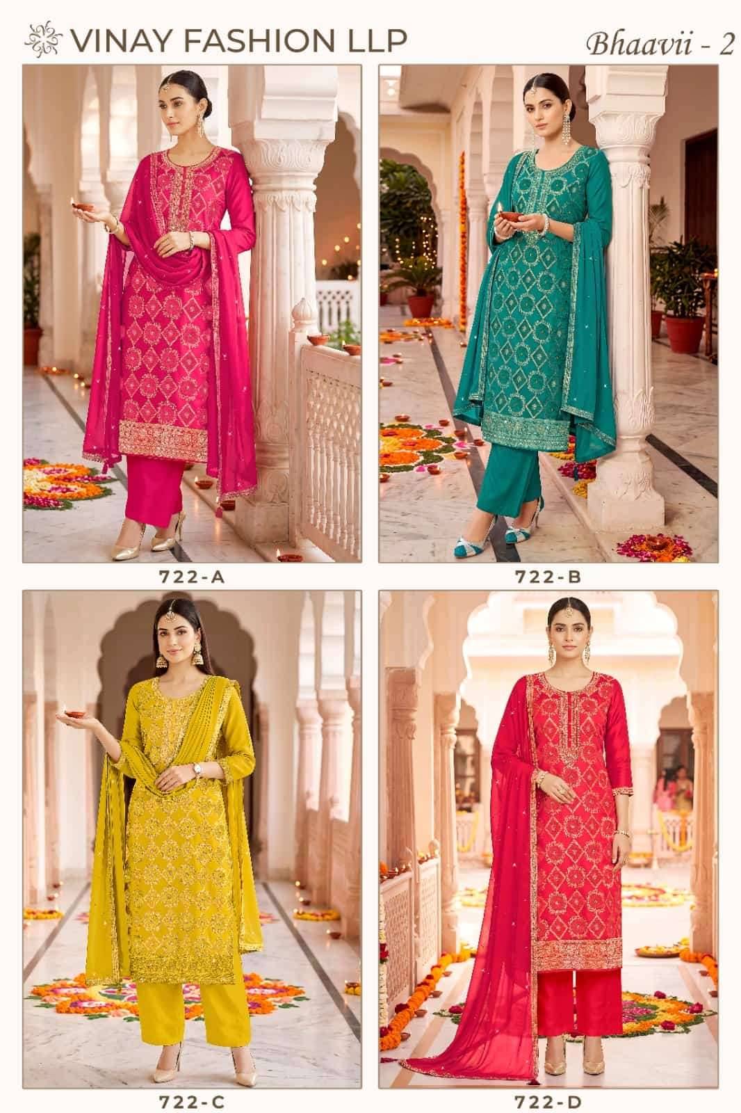 Vinay Fashion Kuleesh Bhaavii Vol 2 Fancy Silk Designer Salwar Suit 4 Pcs Catalog 