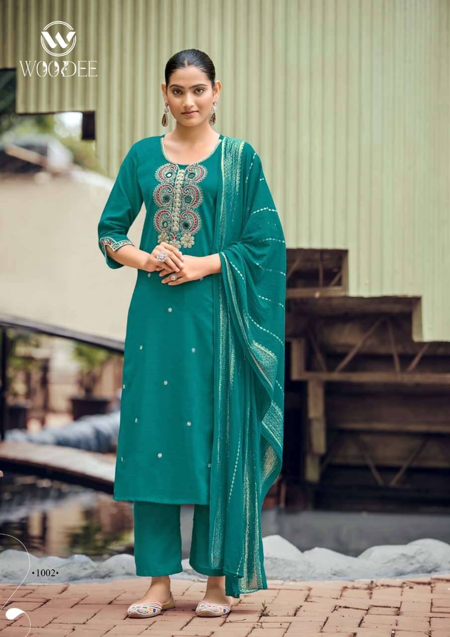 Woodee Raahi Premium Designs 3 Piece Suit 6 Pcs Catalog 