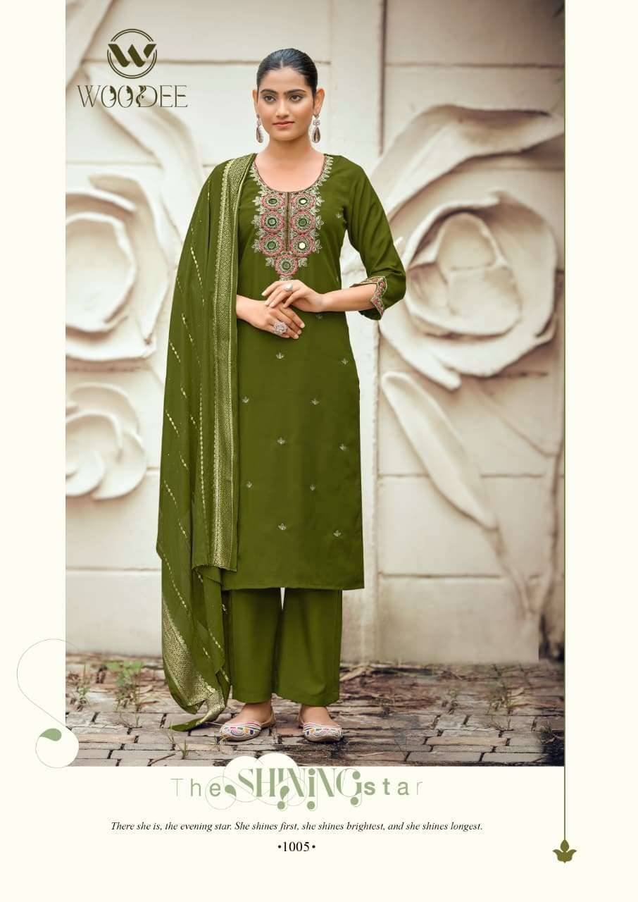 Woodee Raahi Premium Designs 3 Piece Suit 6 Pcs Catalog 