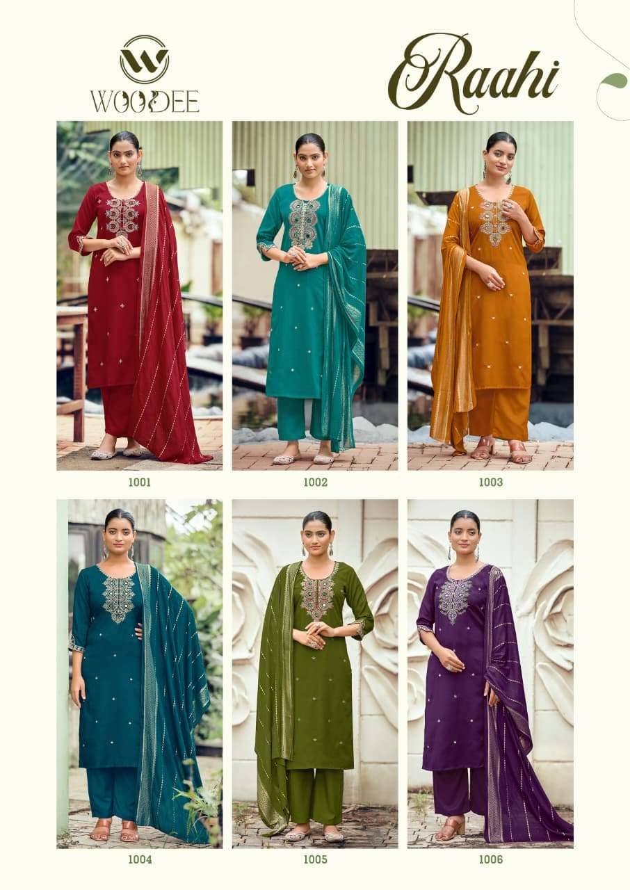 Woodee Raahi Premium Designs 3 Piece Suit 6 Pcs Catalog 