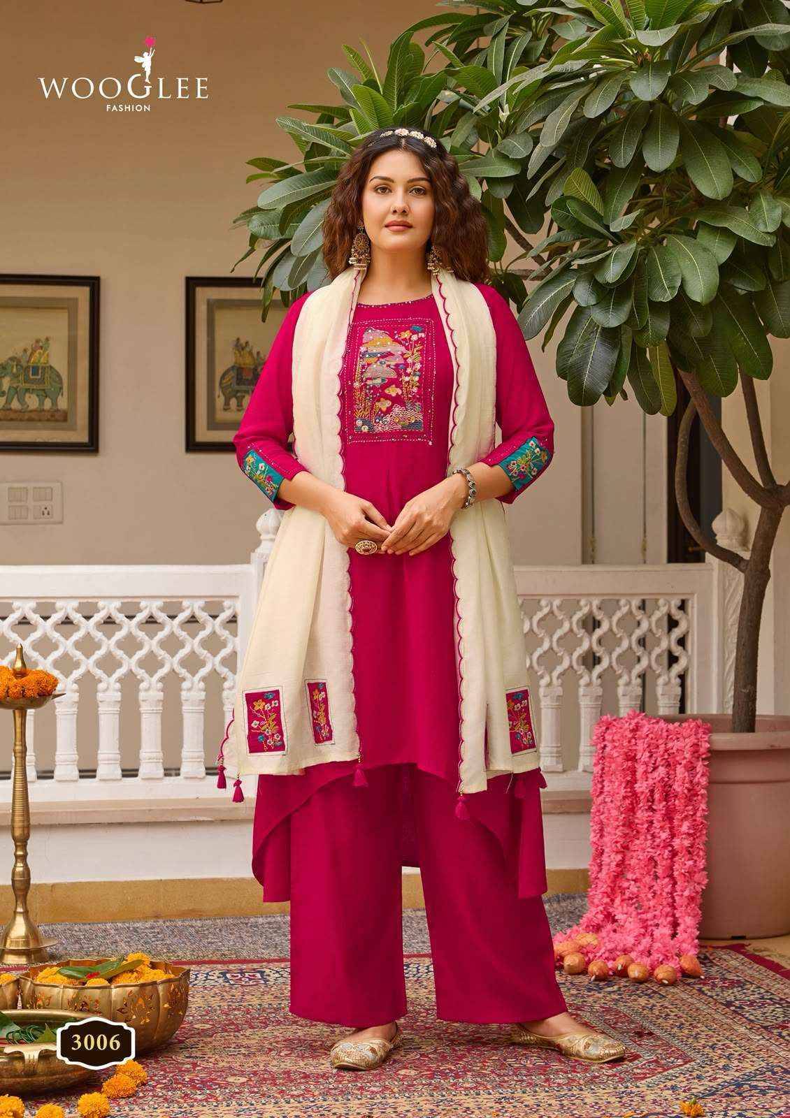 Wooglee Utsavi Viscose Kurti Combo Set _ Surat Wholesale Market 6 Pcs Catalog 