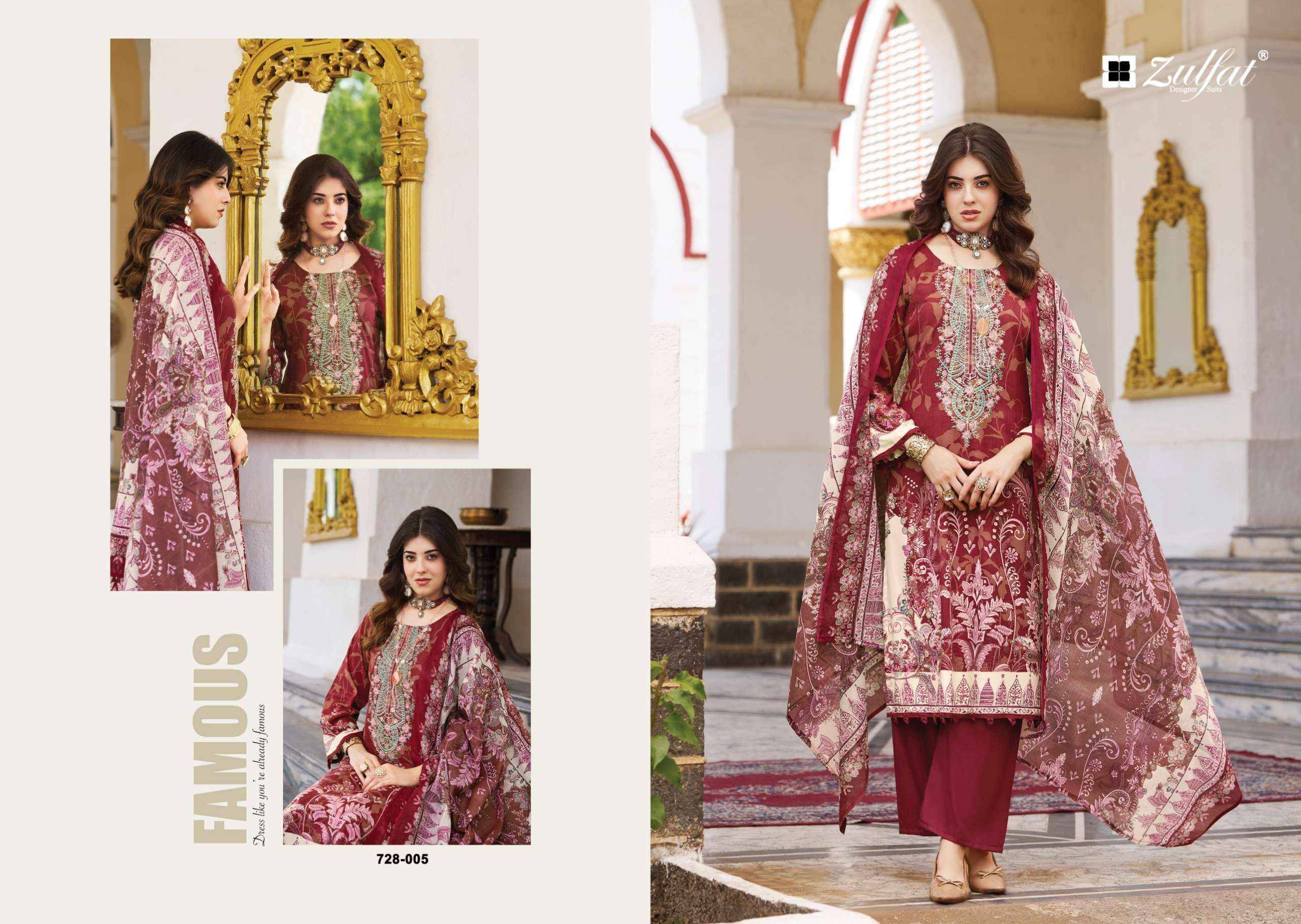 Zulfat Designer Afreen Jam Cotton Dress Material 8 pcs Catalog