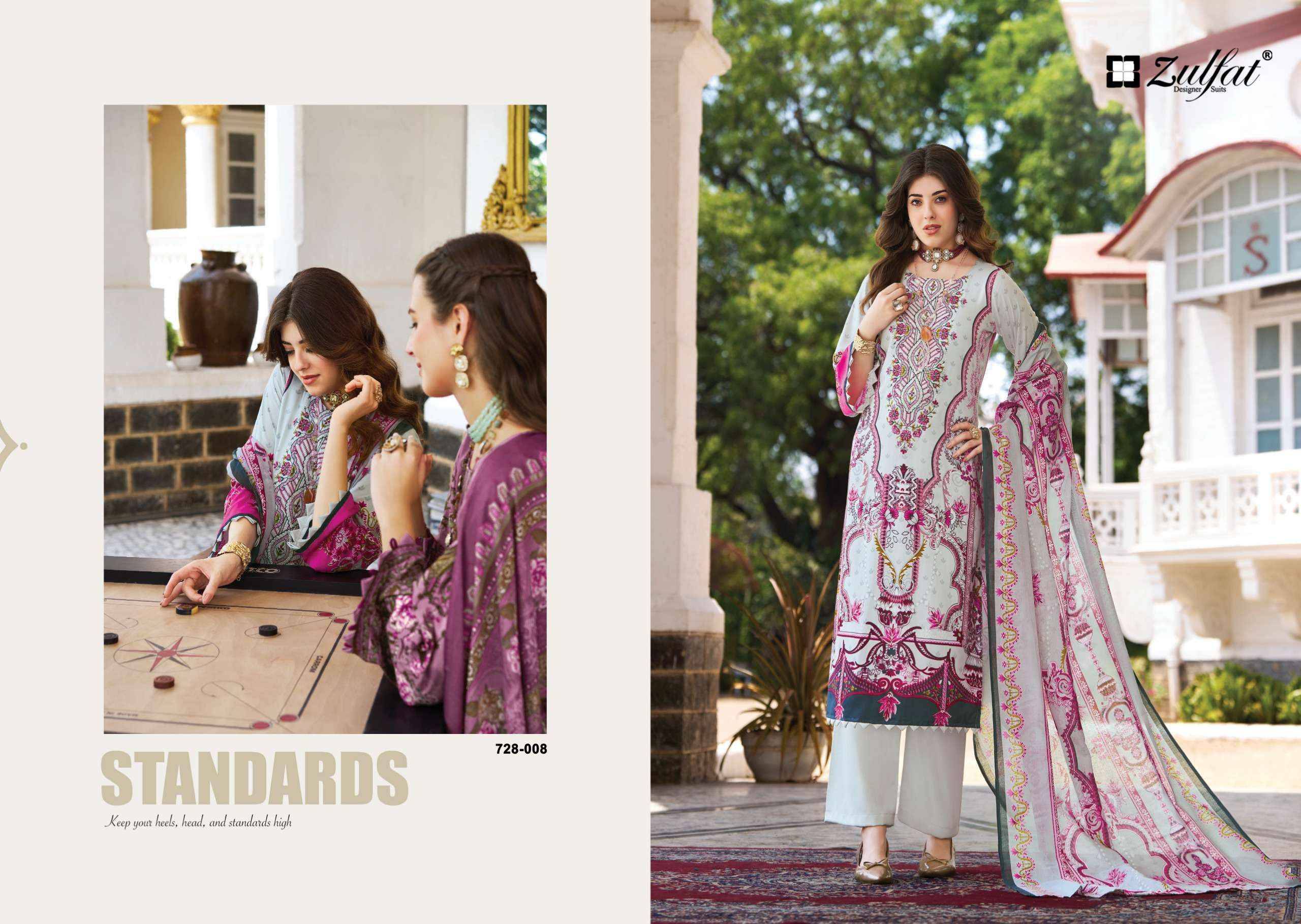 Zulfat Designer Afreen Jam Cotton Dress Material 8 pcs Catalog