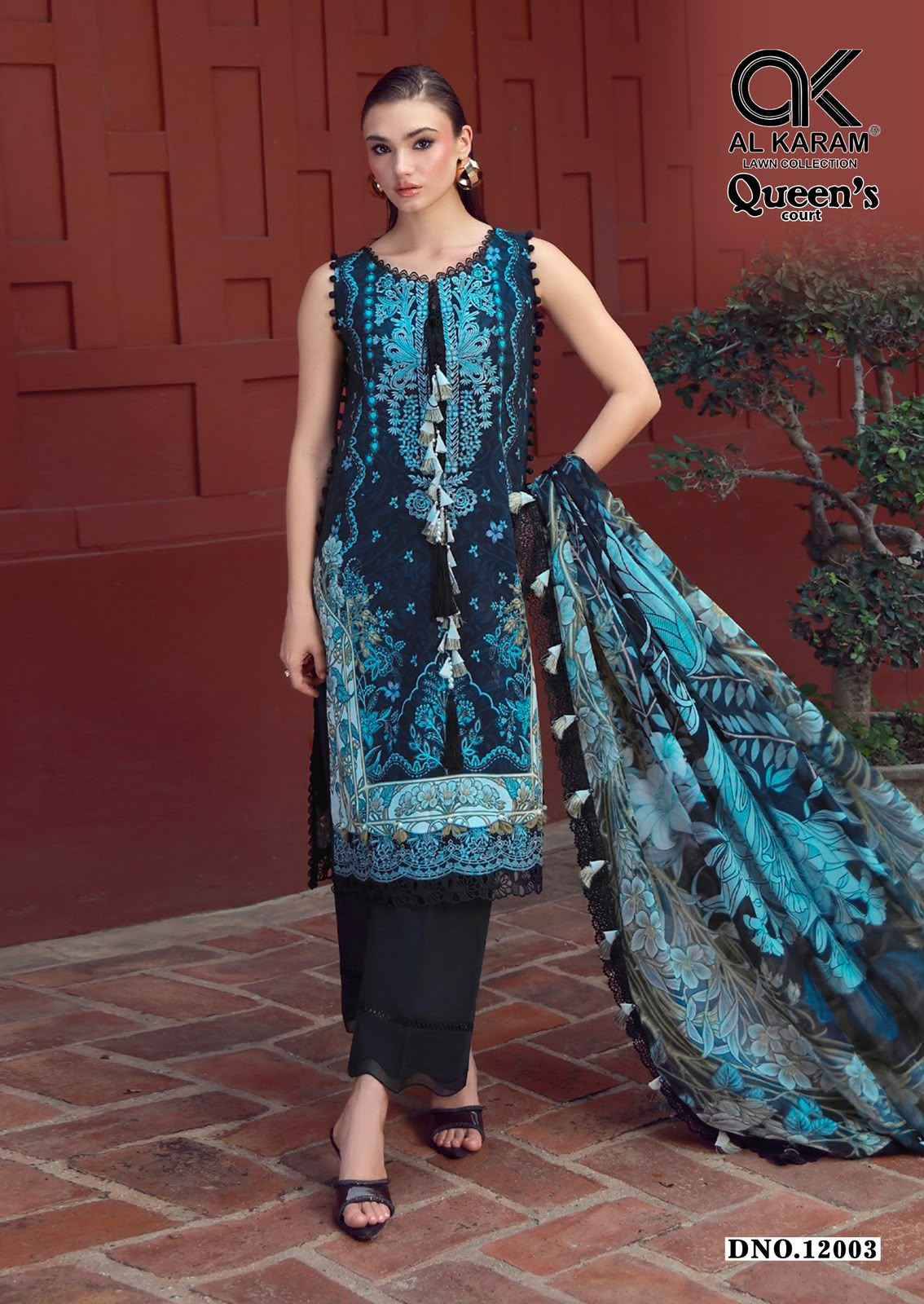 Al Karam Queens Court Vol 12 Cambric Cotton Dress Material 6 pcs Catalog