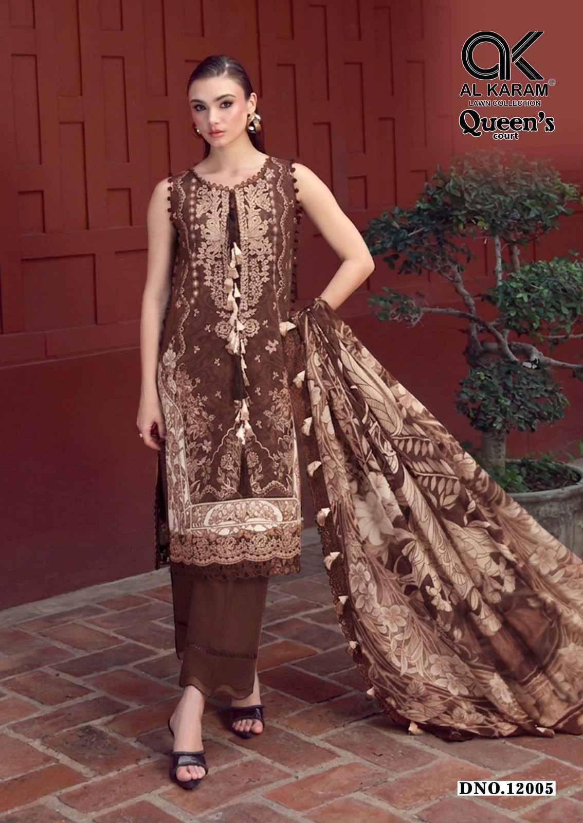 Al Karam Queens Court Vol 12 Cambric Cotton Dress Material 6 pcs Catalog