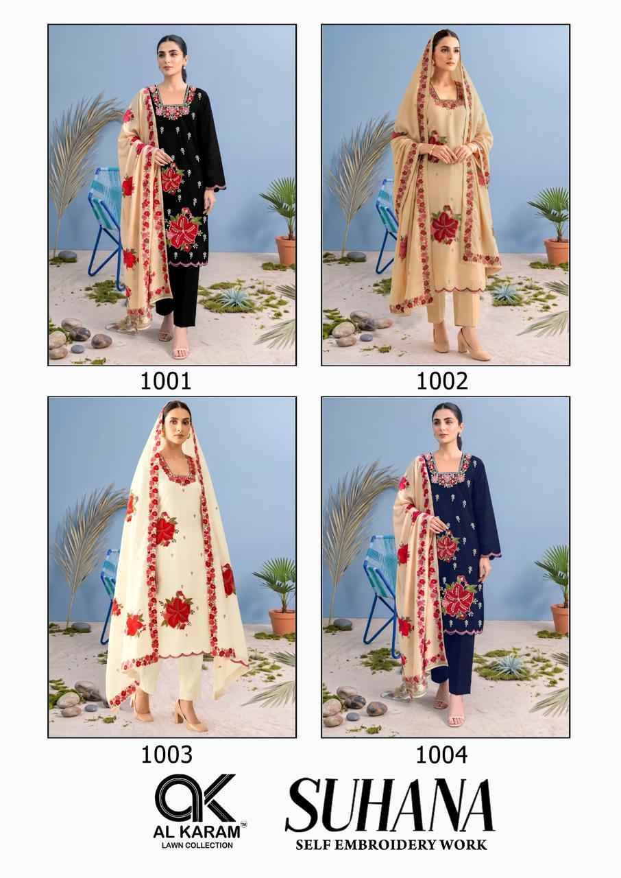 Al Karam Suhana Rayon Dress Material 4 pcs Catalogue | Surat Wholesale Market.com