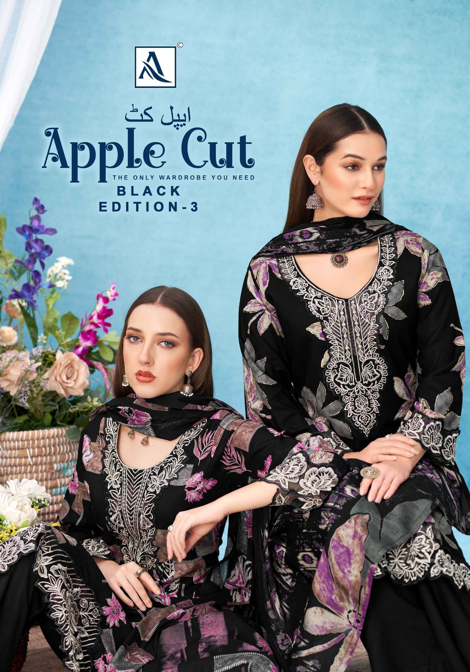Alok Apple Cut Black Edition 3 Viscose Reyon  Suits 6 pcs Catalog | Wholesale Market Surat