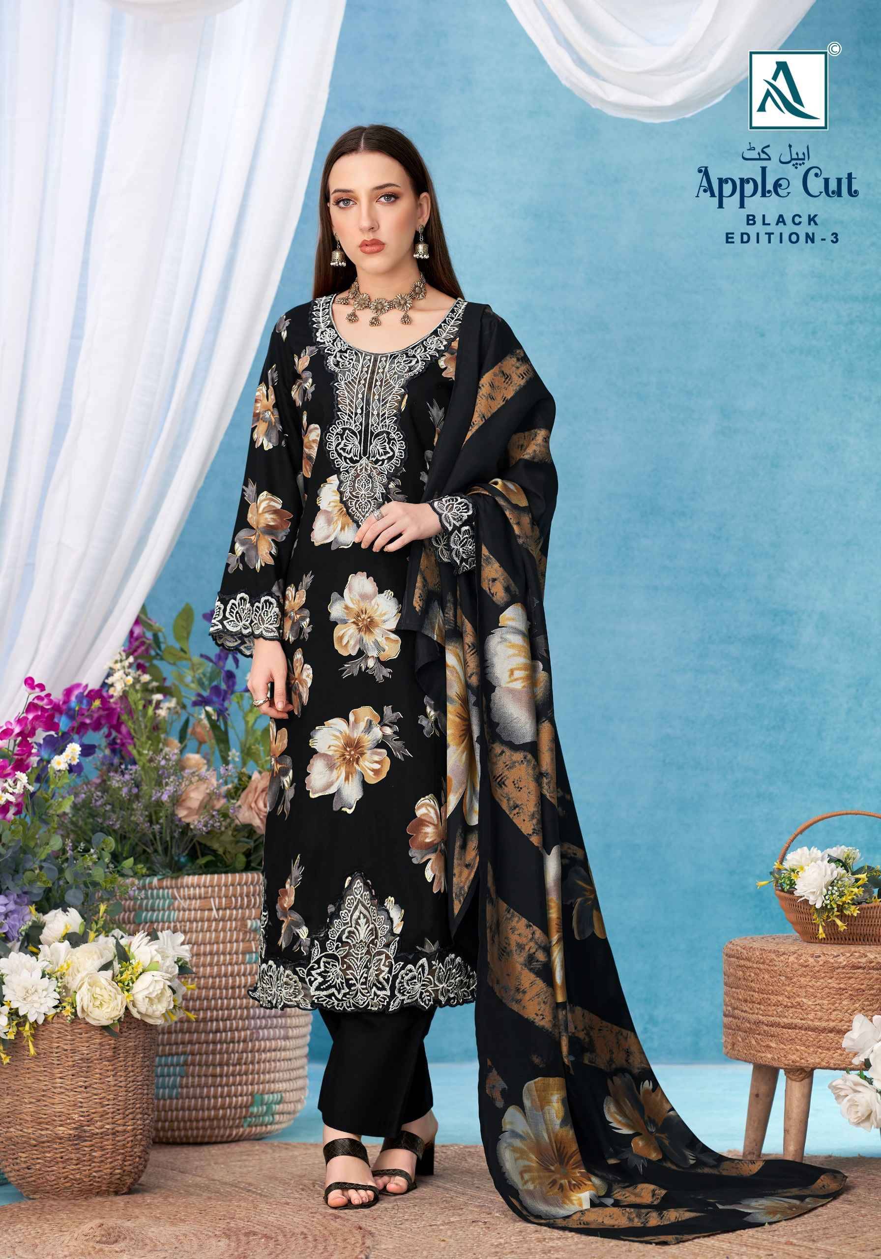 Alok Apple Cut Black Edition 3 Viscose Reyon  Suits 6 pcs Catalog | Wholesale Market Surat