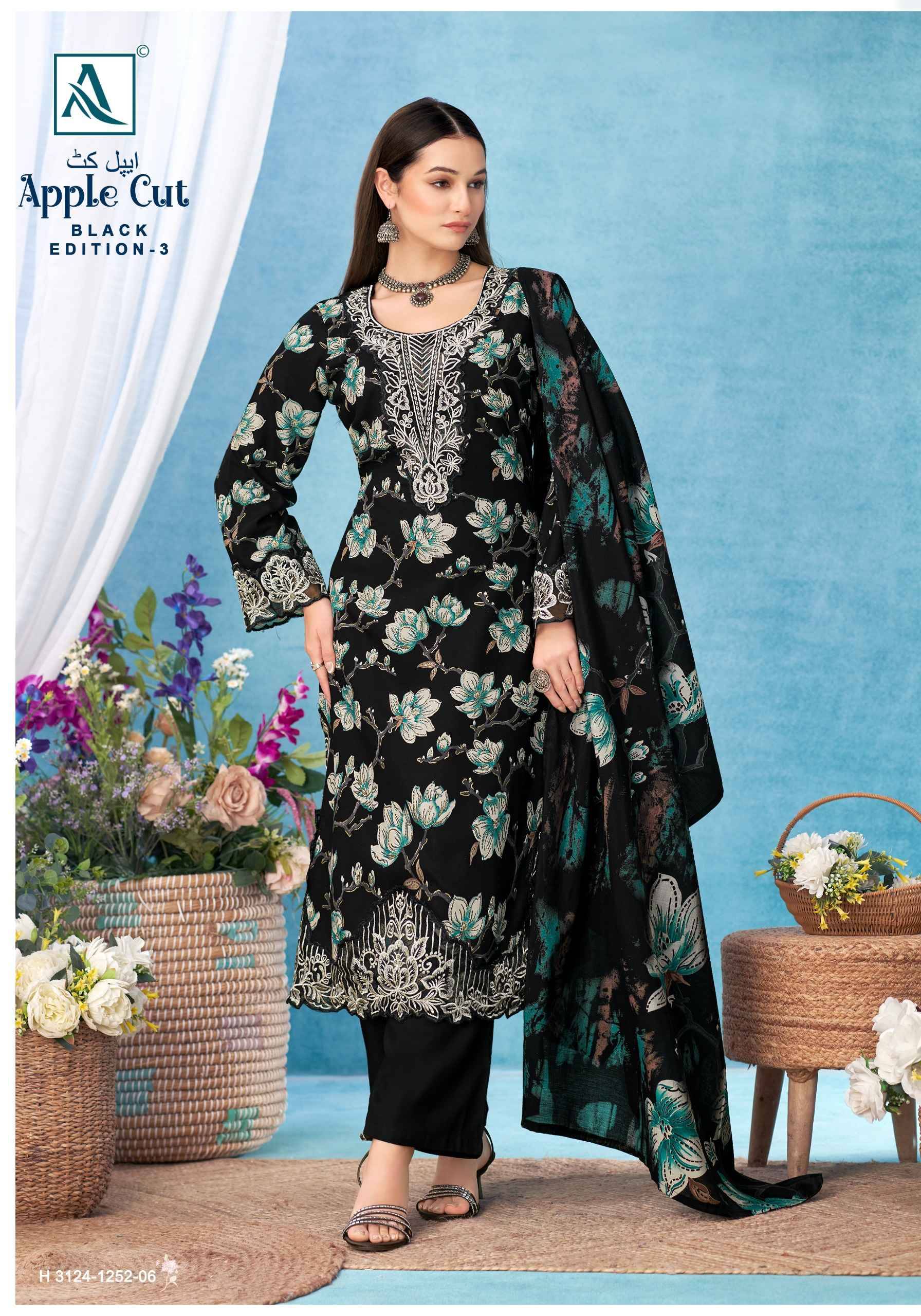 Alok Apple Cut Black Edition 3 Viscose Reyon  Suits 6 pcs Catalog | Wholesale Market Surat