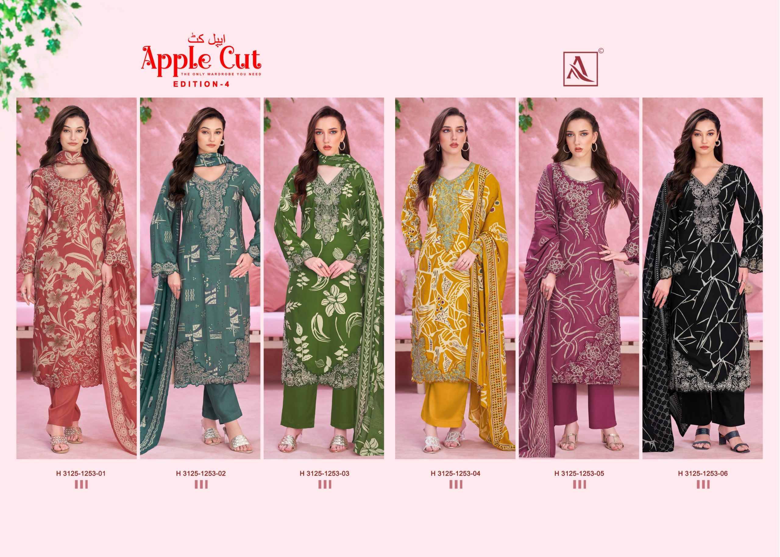 Alok Apple Cut Black Edition 4 Viscose Reyon Dress Material 6 pcs Catalog | Surat TextileMarket