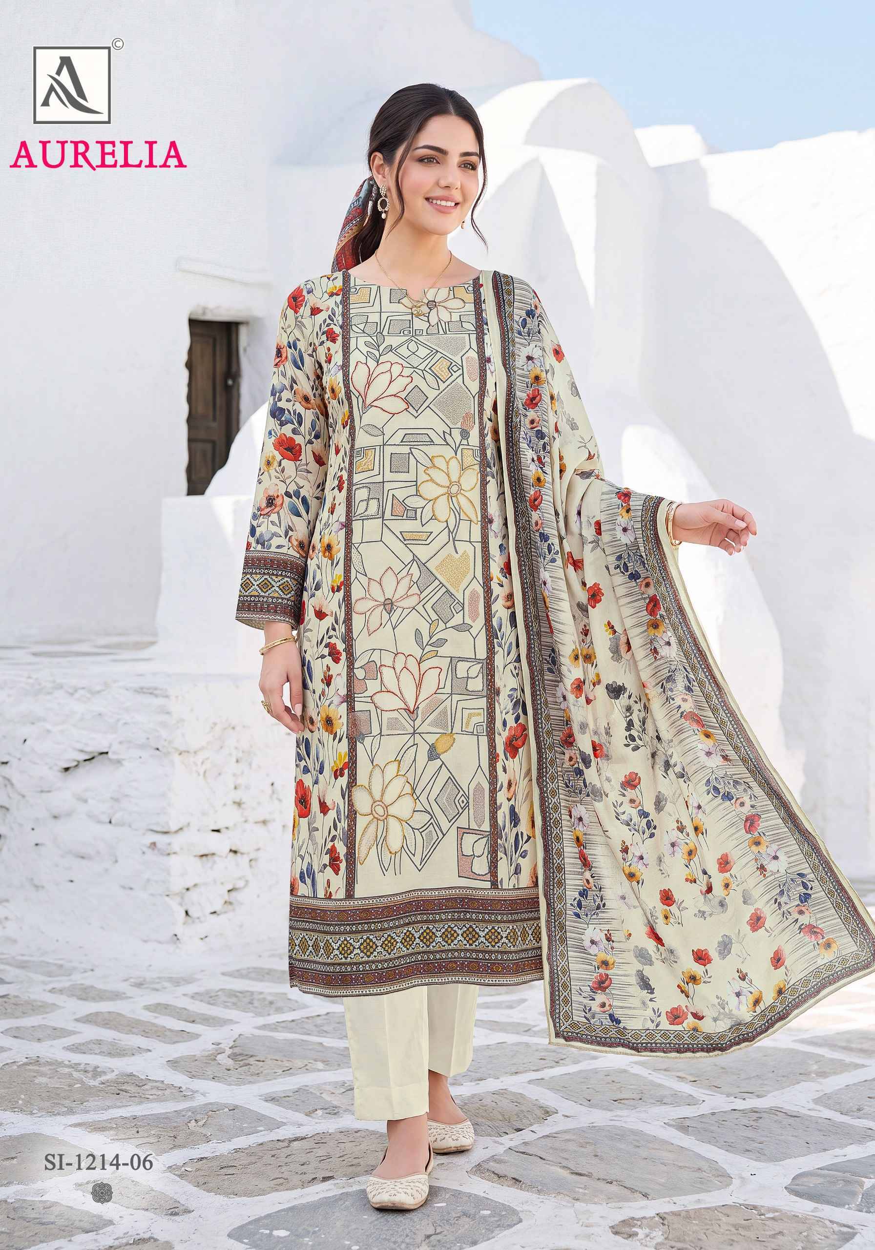 Alok Aurelia Viscose Maslin Dress Material 6 pcs Catalog | Surat textile market