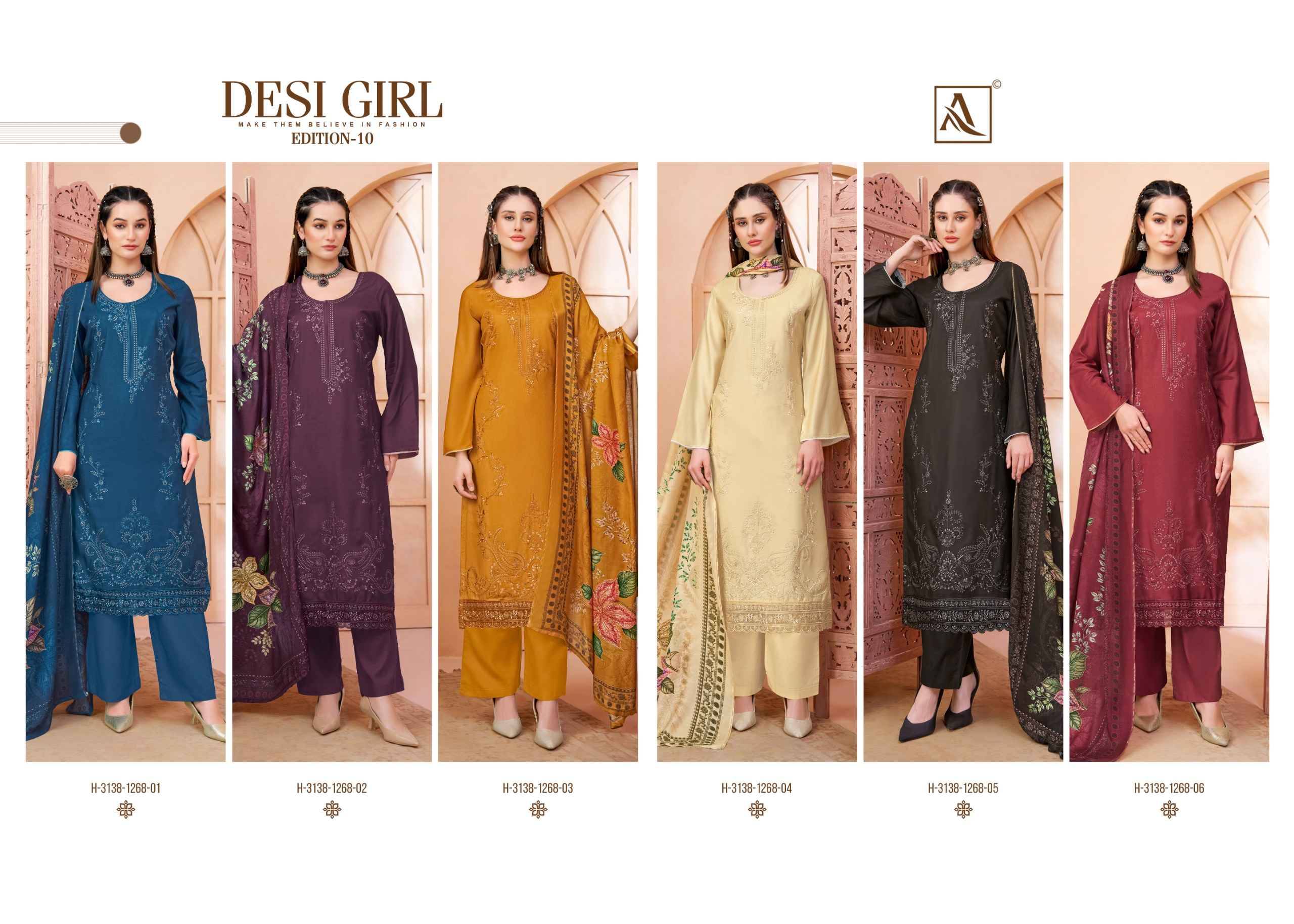 Alok Desi Girl Edition 10 Viscose Maslin Dress Material 6 pcs Catalog | Wholesale Textiles Direct from Surat