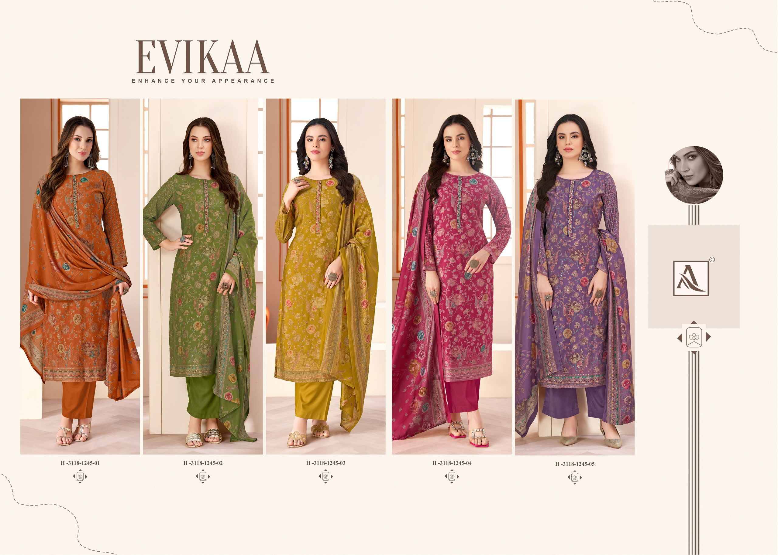 Alok Evikaa Viscose Mudaal Dress Material 5 pcs Catalog | Surat Wholesale Market.com