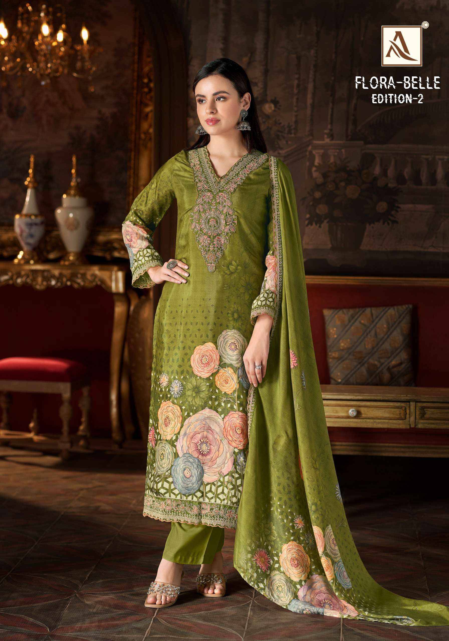 Alok Flora Belle Edition 2 Maslin Dress Material 6 pcs Catalog  - Wholesale Market Surat