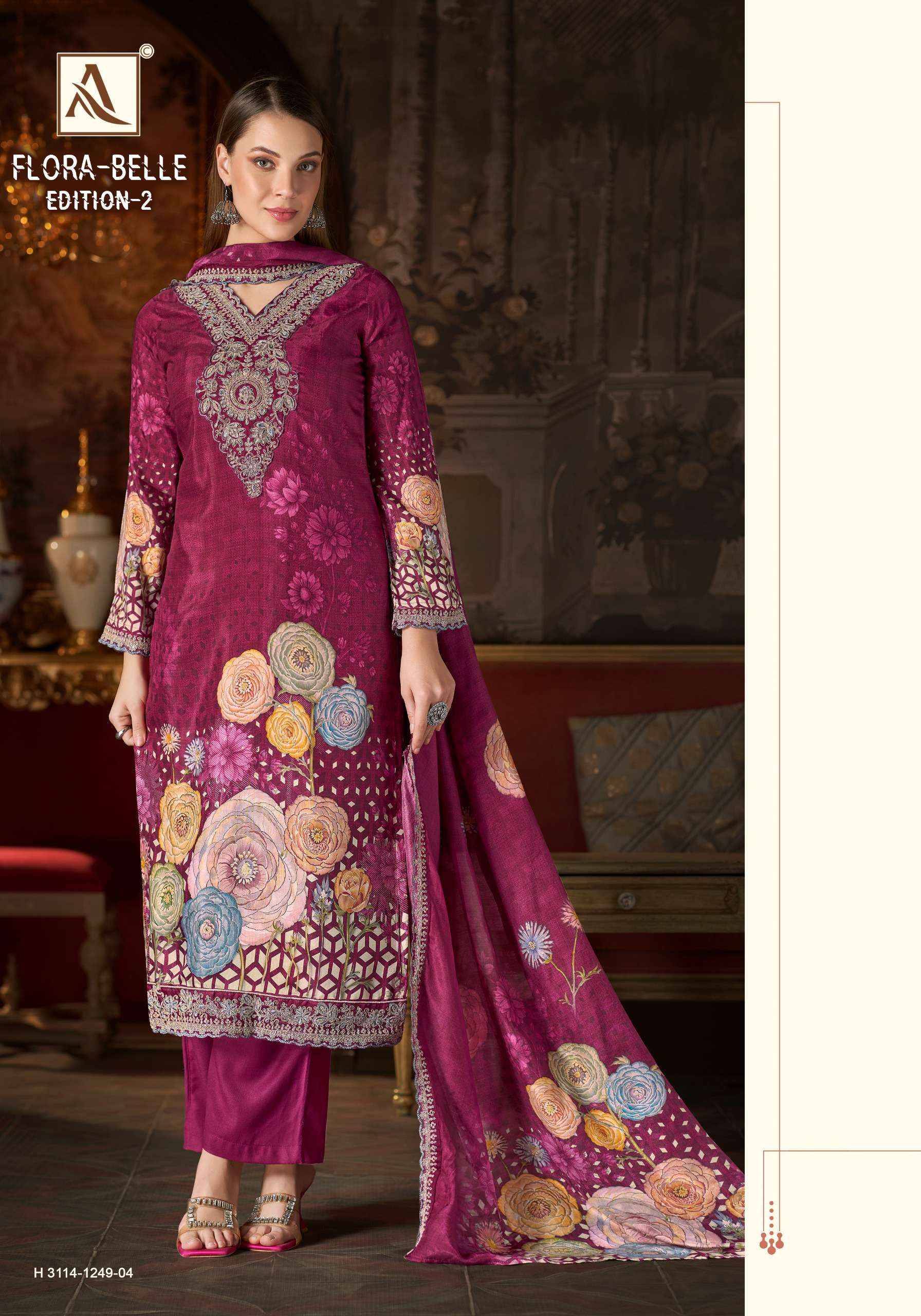 Alok Flora Belle Edition 2 Maslin Dress Material 6 pcs Catalog  - Wholesale Market Surat