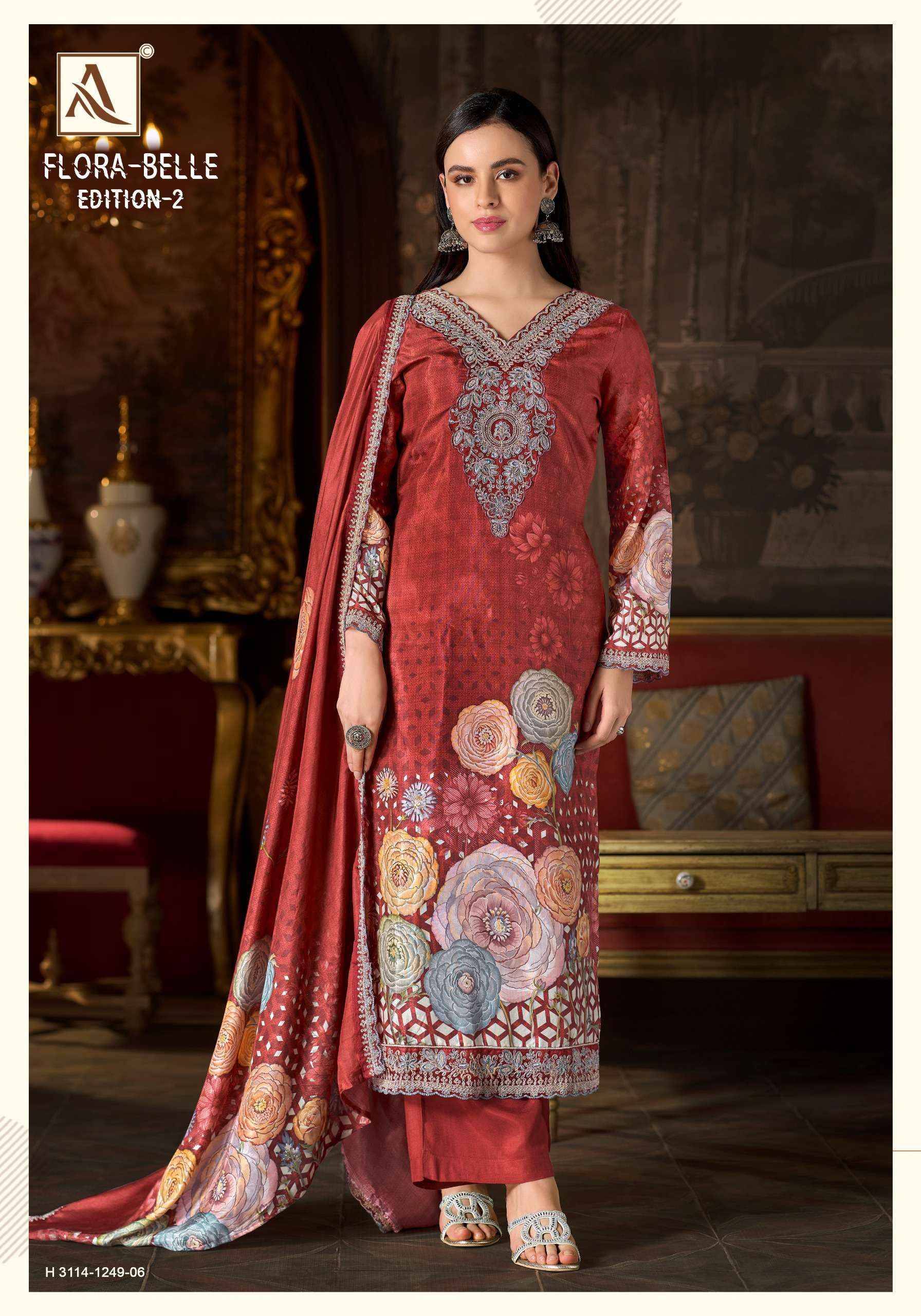 Alok Flora Belle Edition 2 Maslin Dress Material 6 pcs Catalog  - Wholesale Market Surat