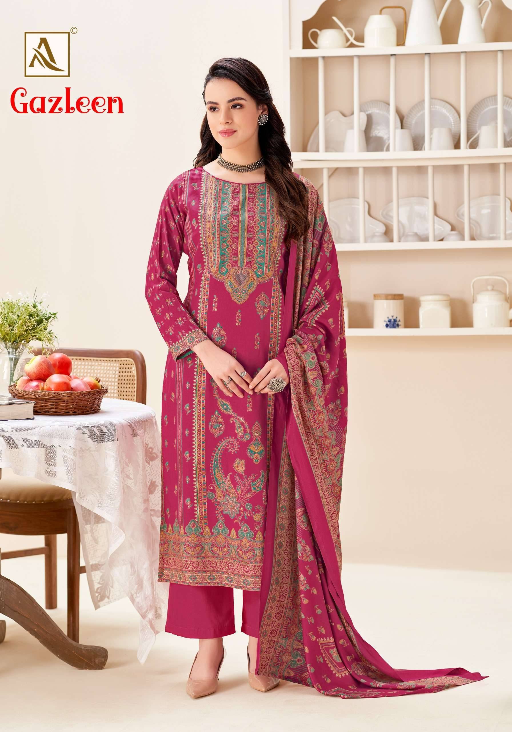 Alok Gazleen Pashmina Dress Material 6 pcs Catalog | Wholesale Catalog