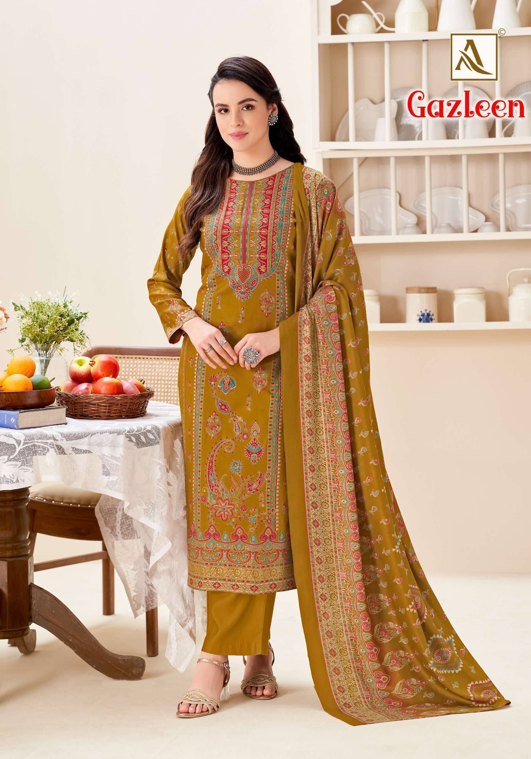 Alok Gazleen Pashmina Dress Material 6 pcs Catalog | Wholesale Catalog