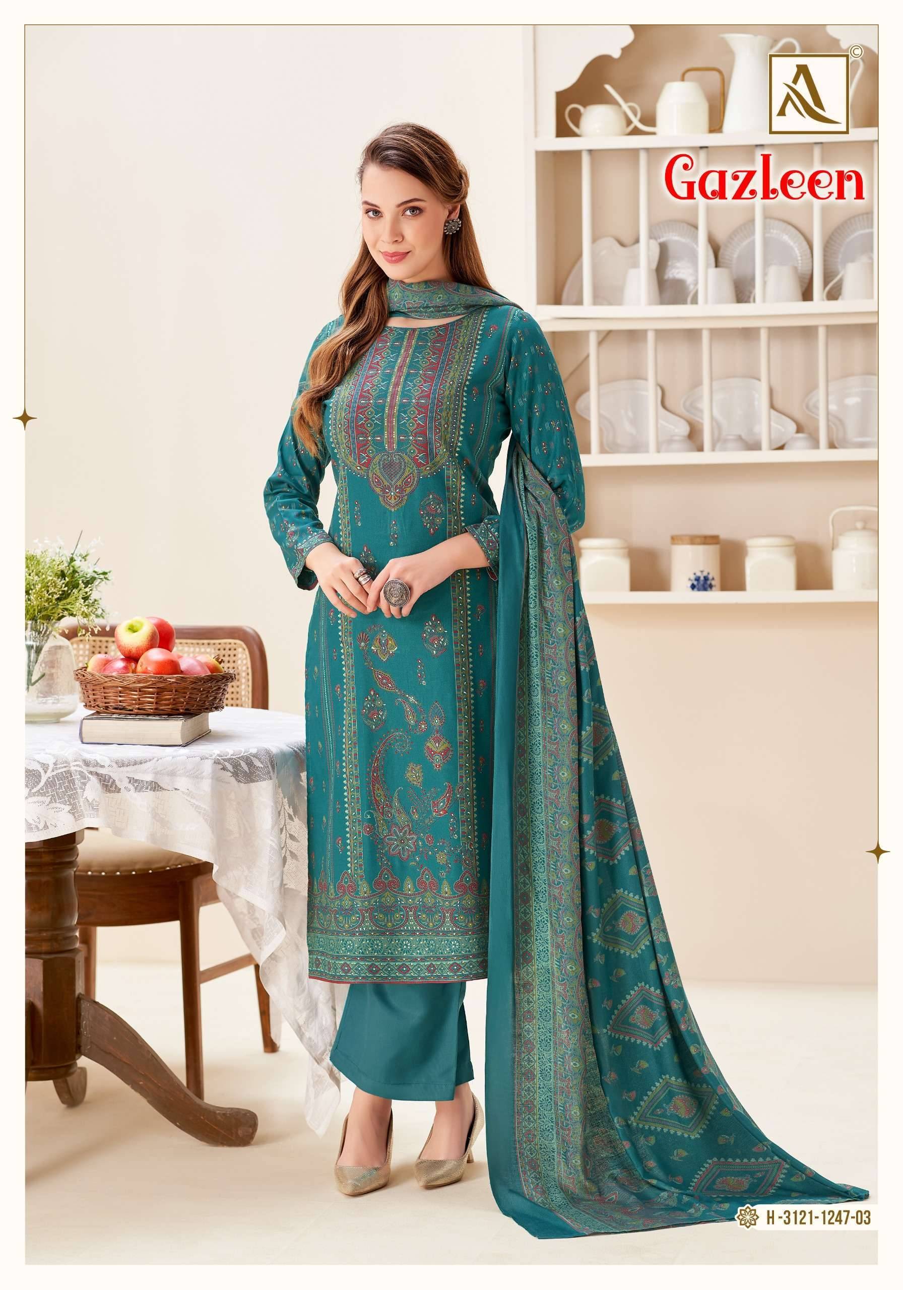 Alok Gazleen Pashmina Dress Material 6 pcs Catalog | Wholesale Catalog
