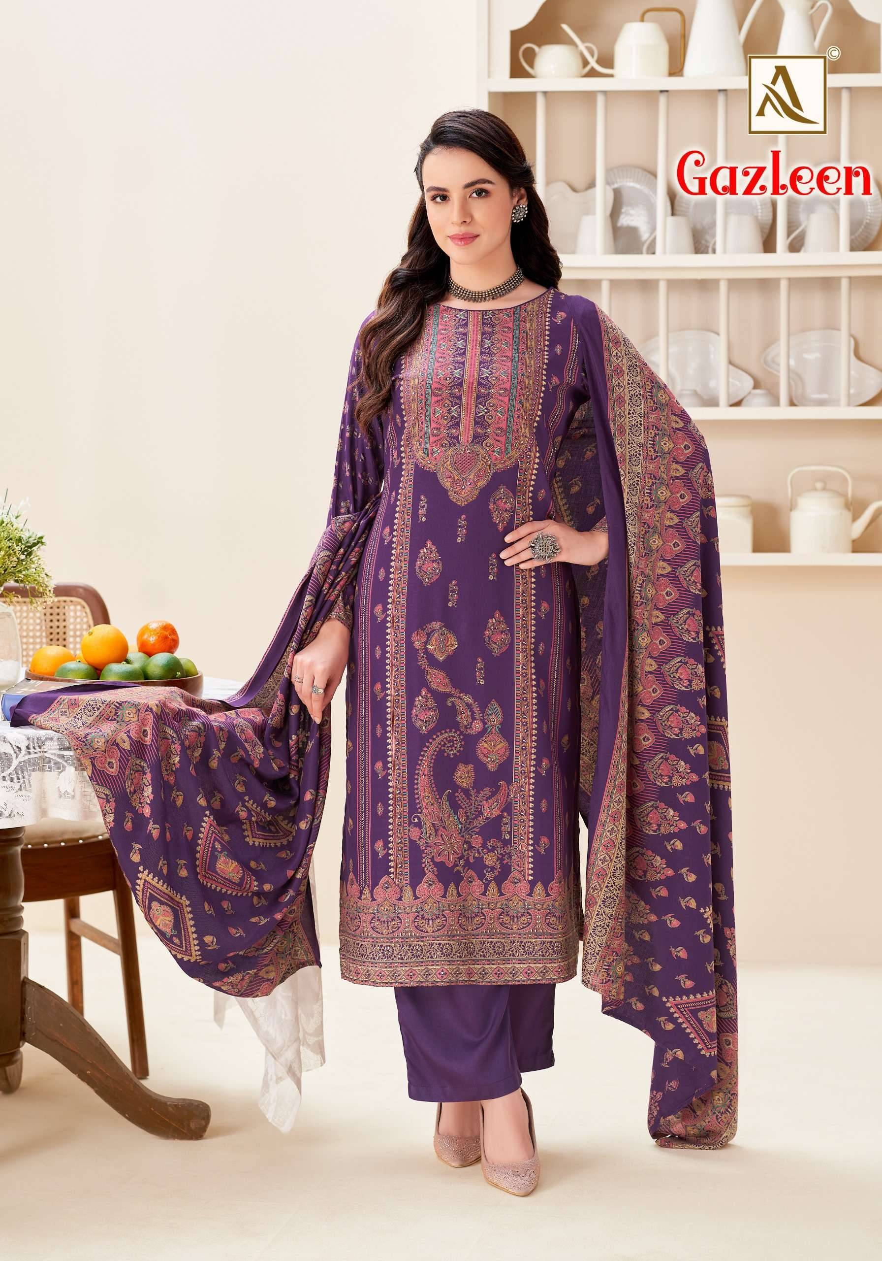 Alok Gazleen Pashmina Dress Material 6 pcs Catalog | Wholesale Catalog