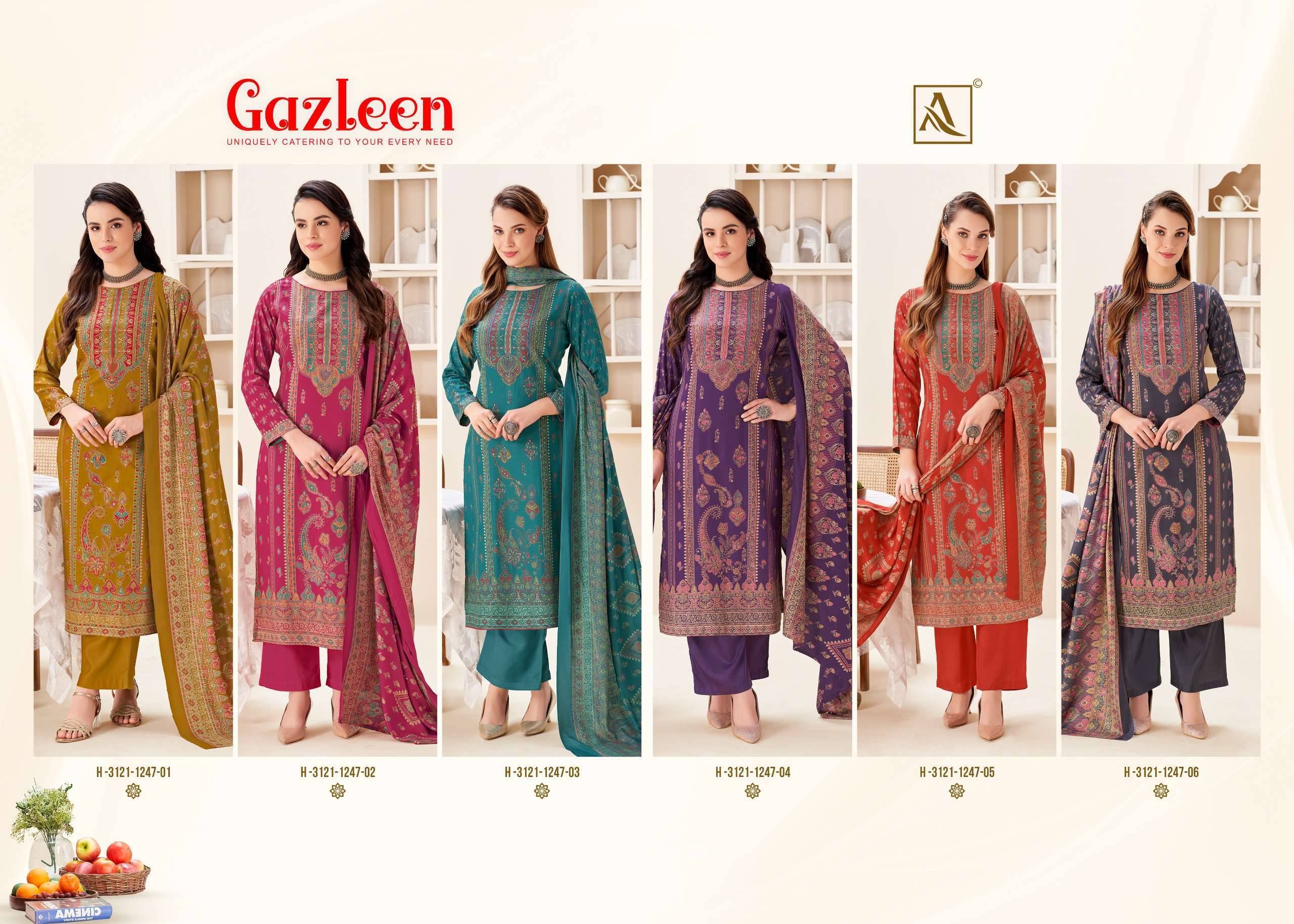 Alok Gazleen Pashmina Dress Material 6 pcs Catalog | Wholesale Catalog