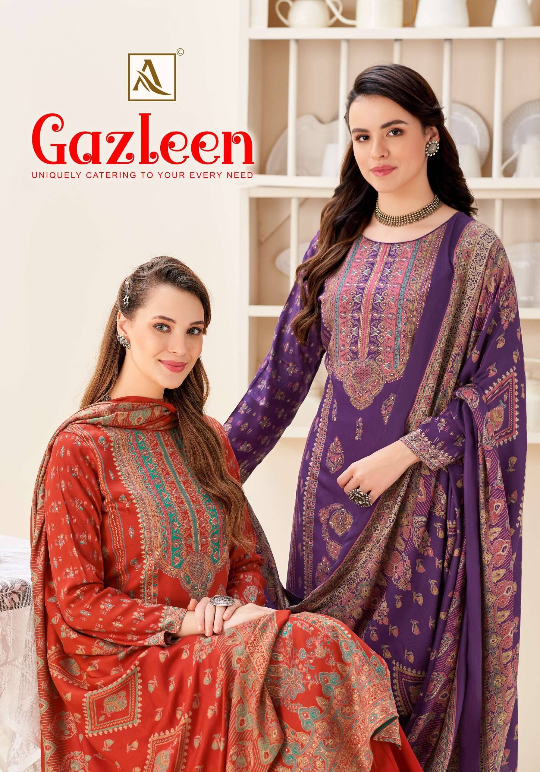 Alok Gazleen Pashmina Dress Material 6 pcs Catalog | Wholesale Catalog