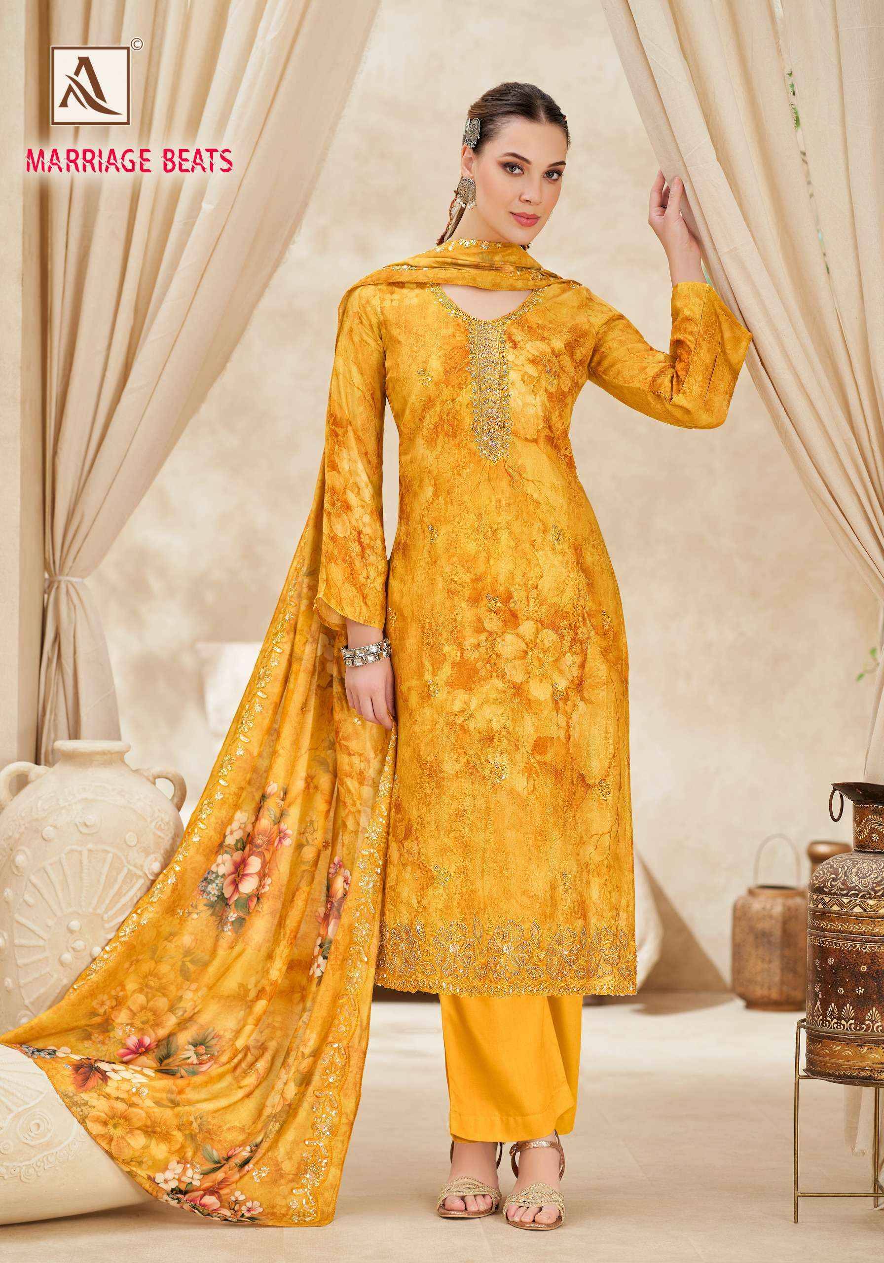 Alok Marriage Beats Viscose Dress Material 8 pcs Catalog | Wholesale Textiles Direct from Surat