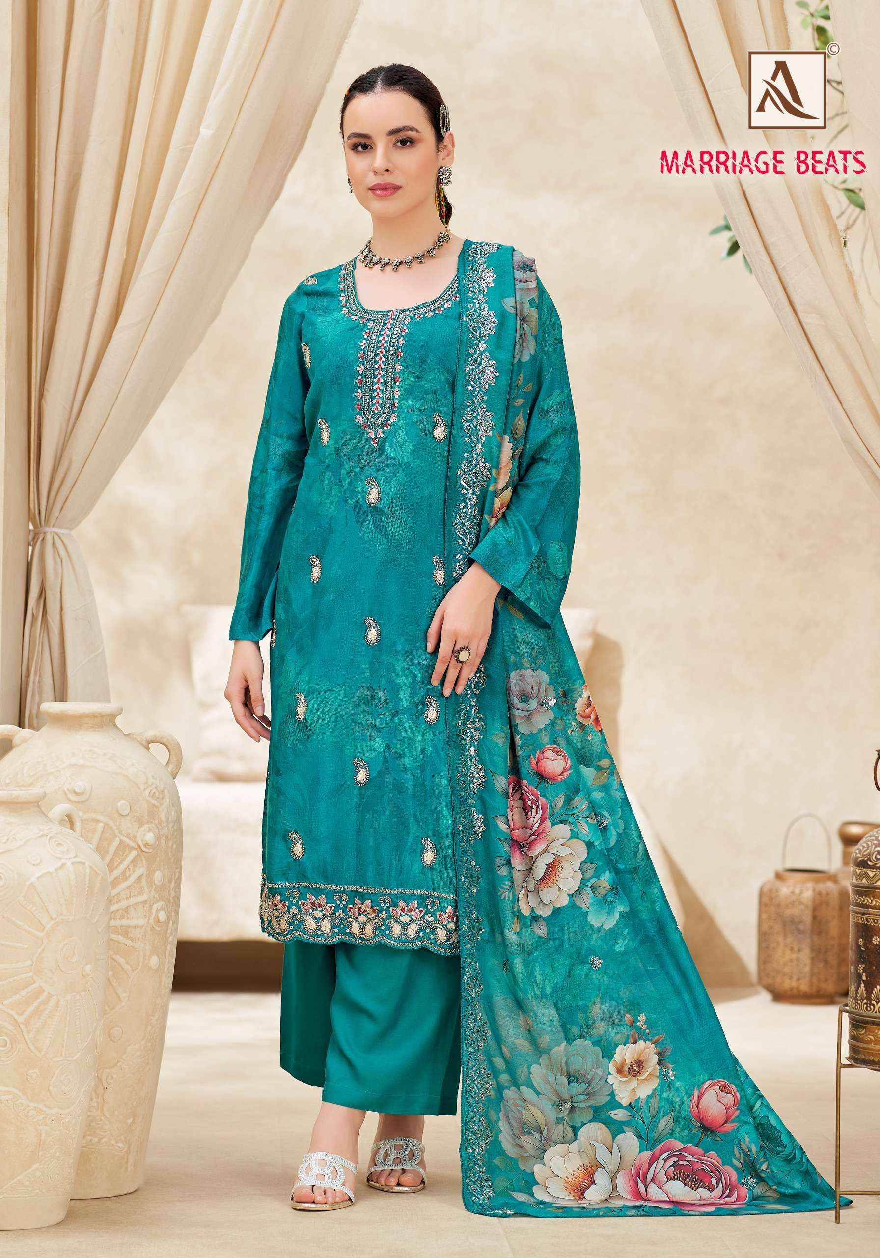 Alok Marriage Beats Viscose Dress Material 8 pcs Catalog | Wholesale Textiles Direct from Surat