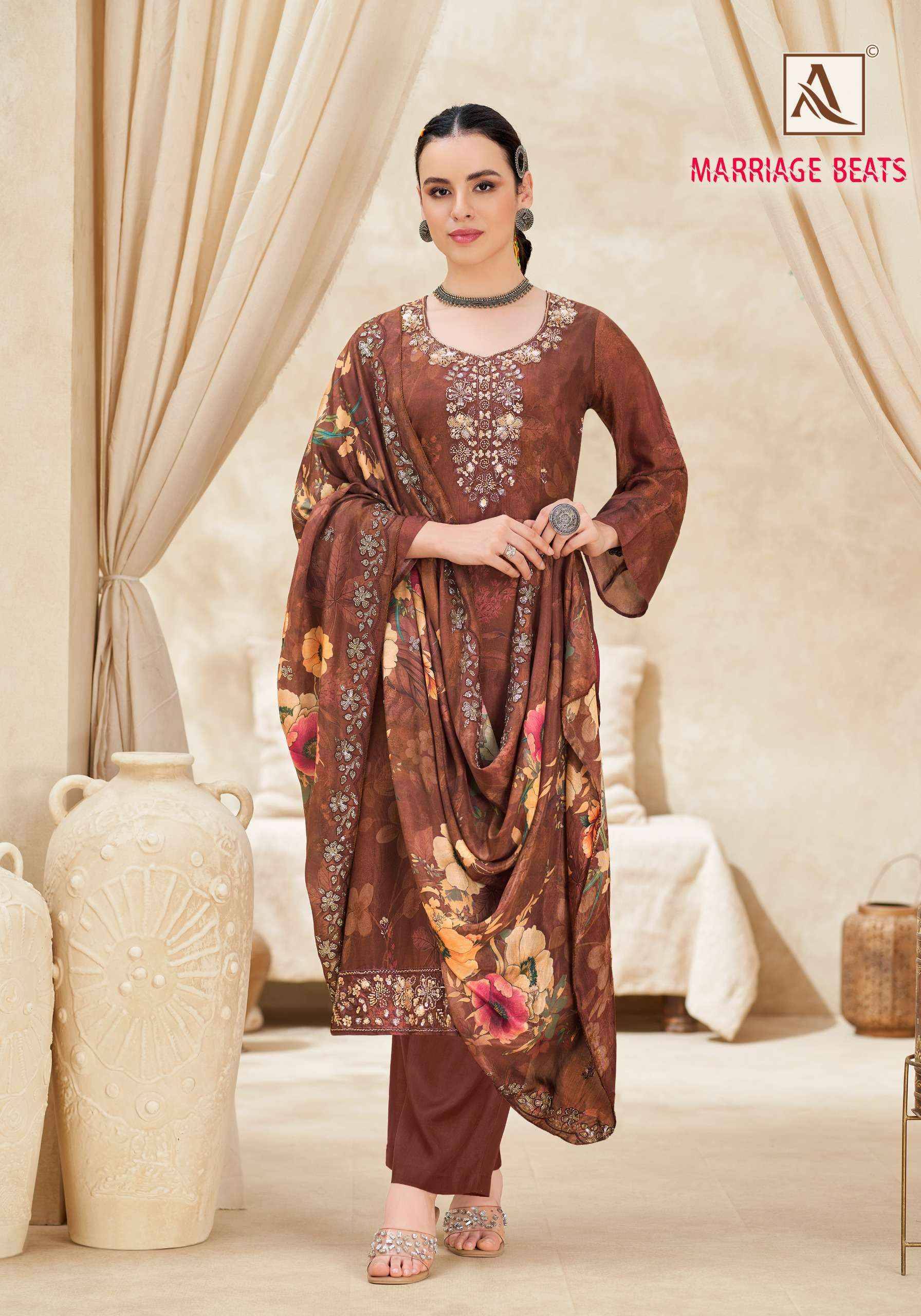Alok Marriage Beats Viscose Dress Material 8 pcs Catalog | Wholesale Textiles Direct from Surat
