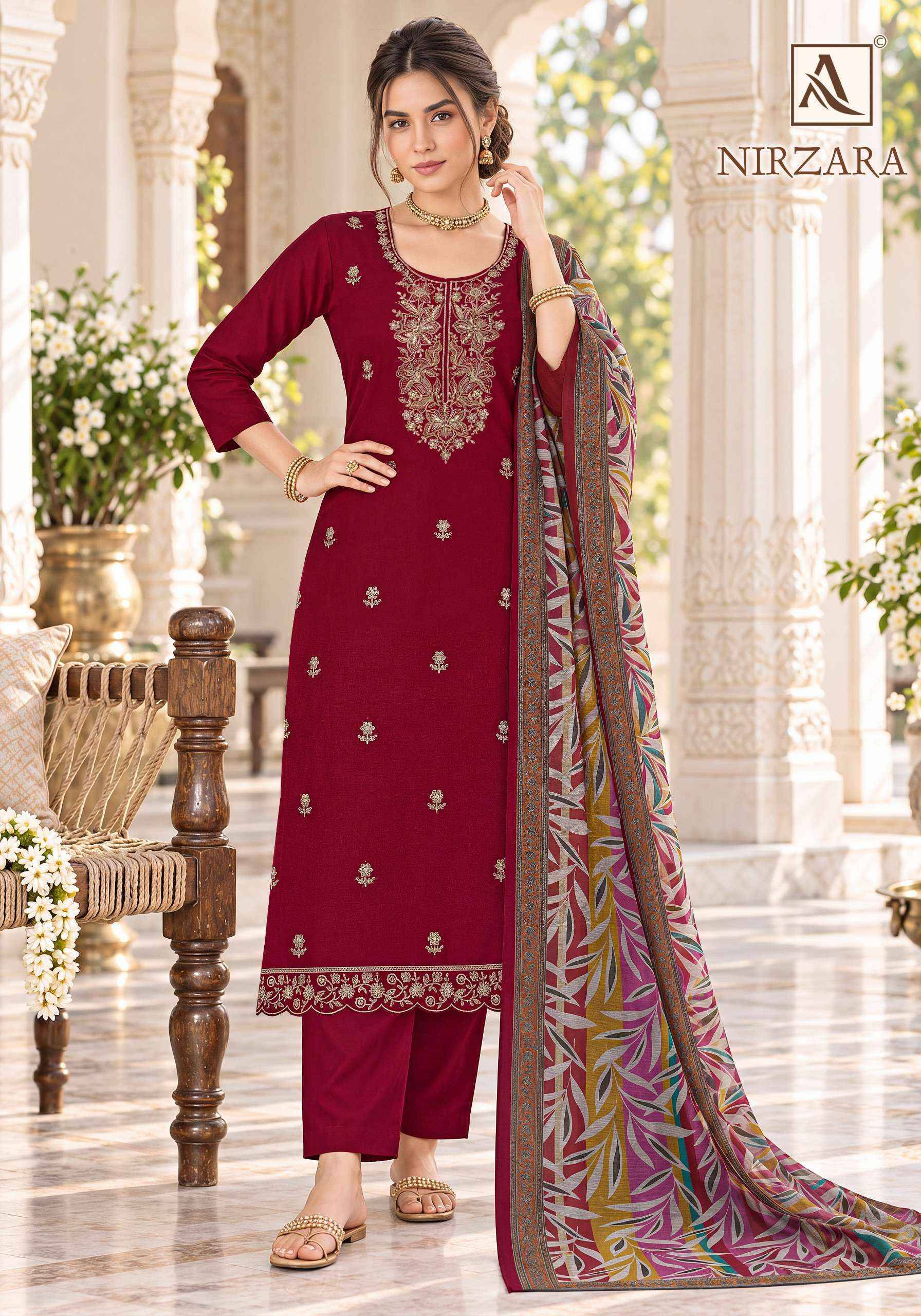 Alok Nirzara Jam Cotton Dress Material 6 pcs Catalog | Surat Wholesale Bazaar