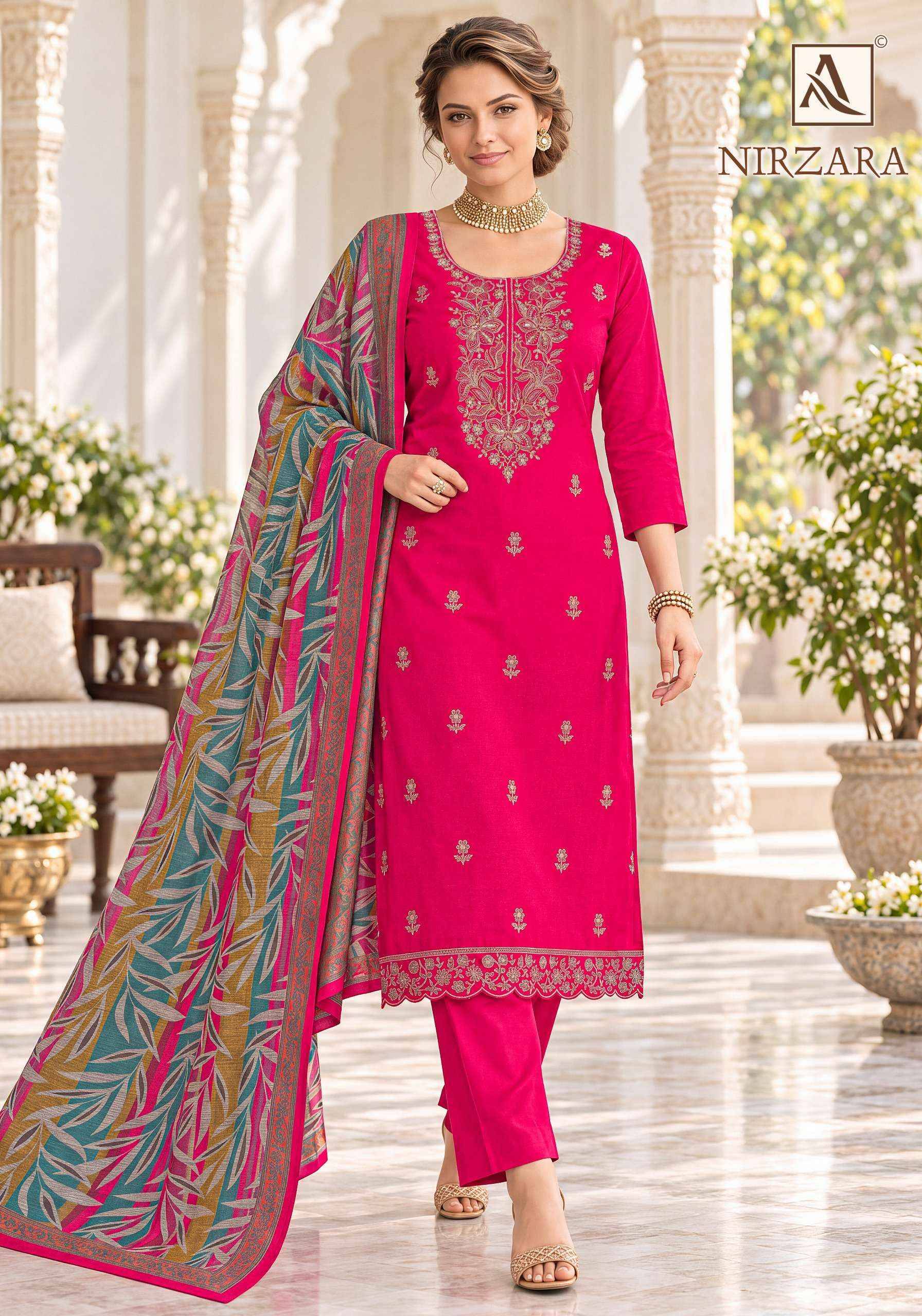 Alok Nirzara Jam Cotton Dress Material 6 pcs Catalog | Surat Wholesale Bazaar