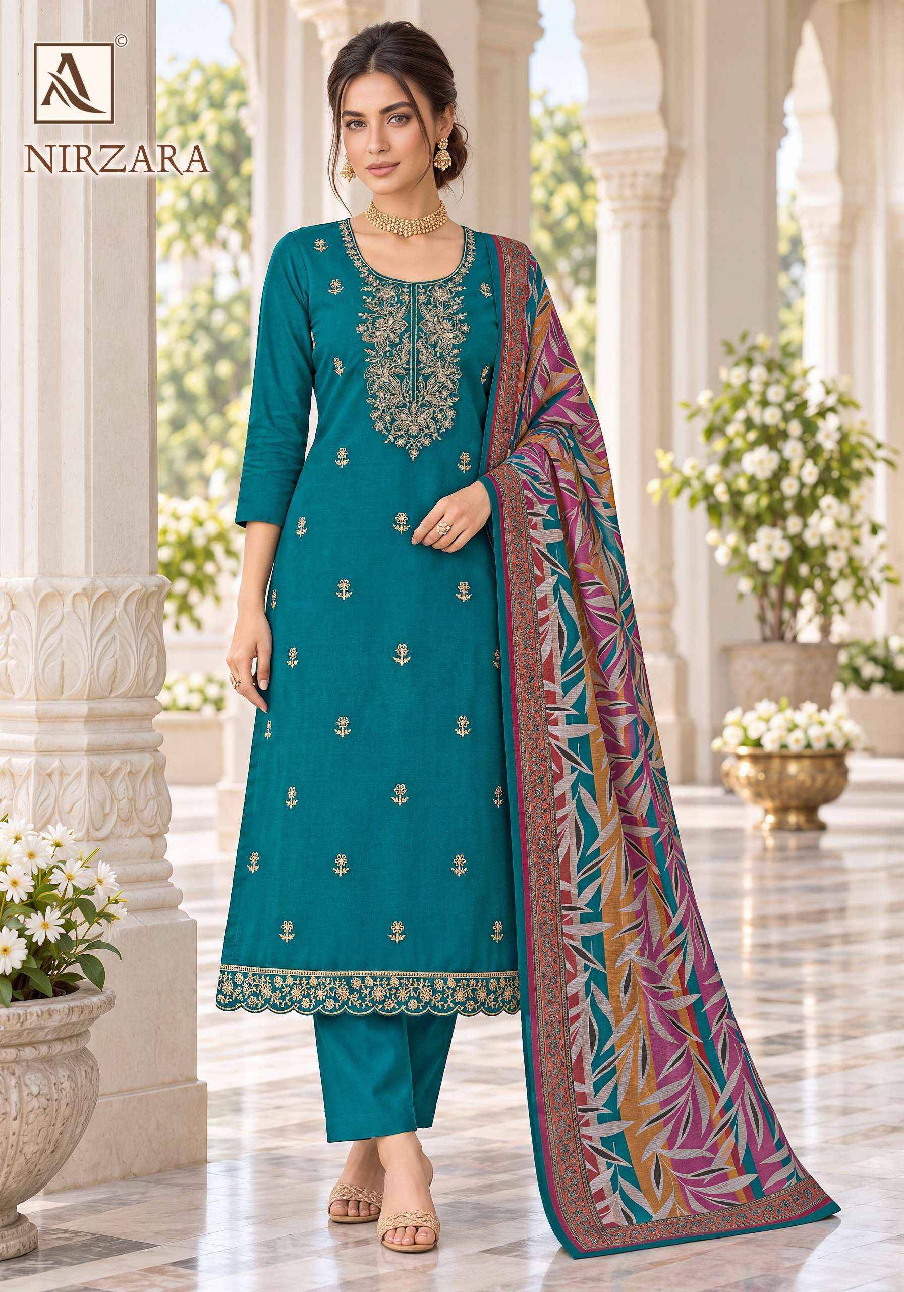 Alok Nirzara Jam Cotton Dress Material 6 pcs Catalog | Surat Wholesale Bazaar