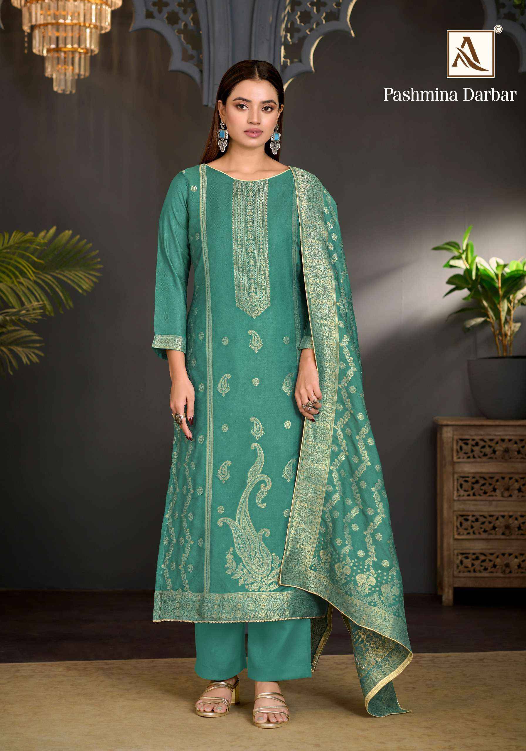 Alok Pashmina Darbar Pashmina Dress Material 6 pcs Catalog | Surat Wholesale Shop