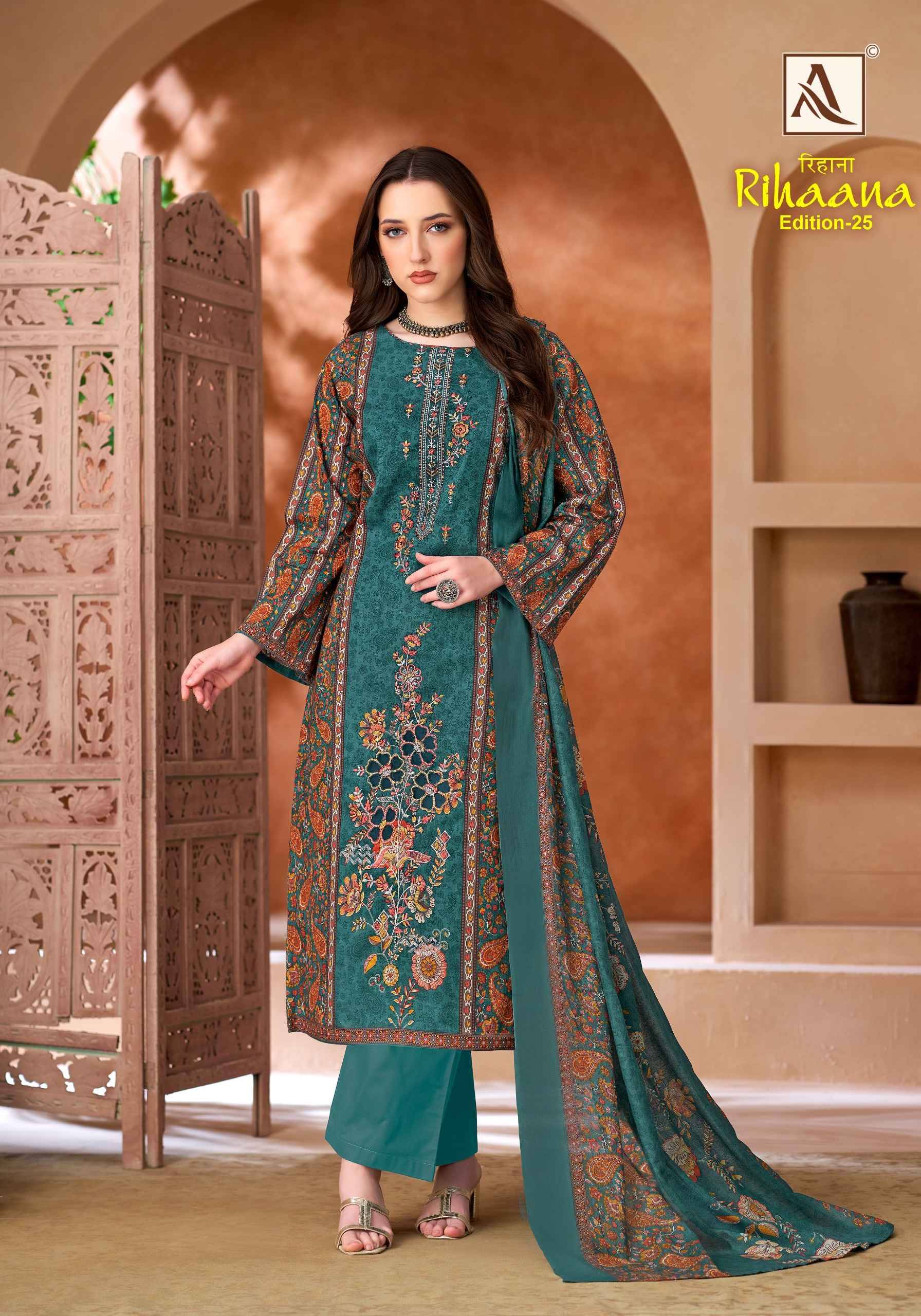 Alok Rihaana Edition 25 Cambric Cotton Dress Material 6 pcs Catalogue