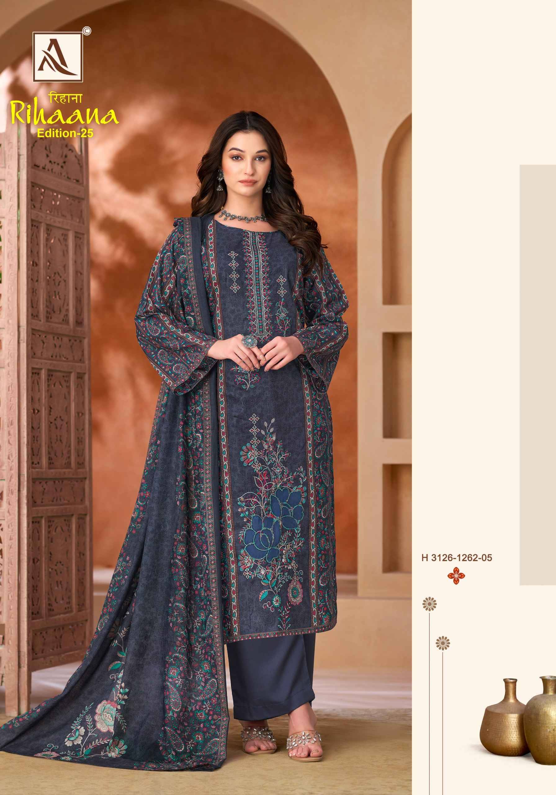 Alok Rihaana Edition 25 Cambric Cotton Dress Material 6 pcs Catalogue