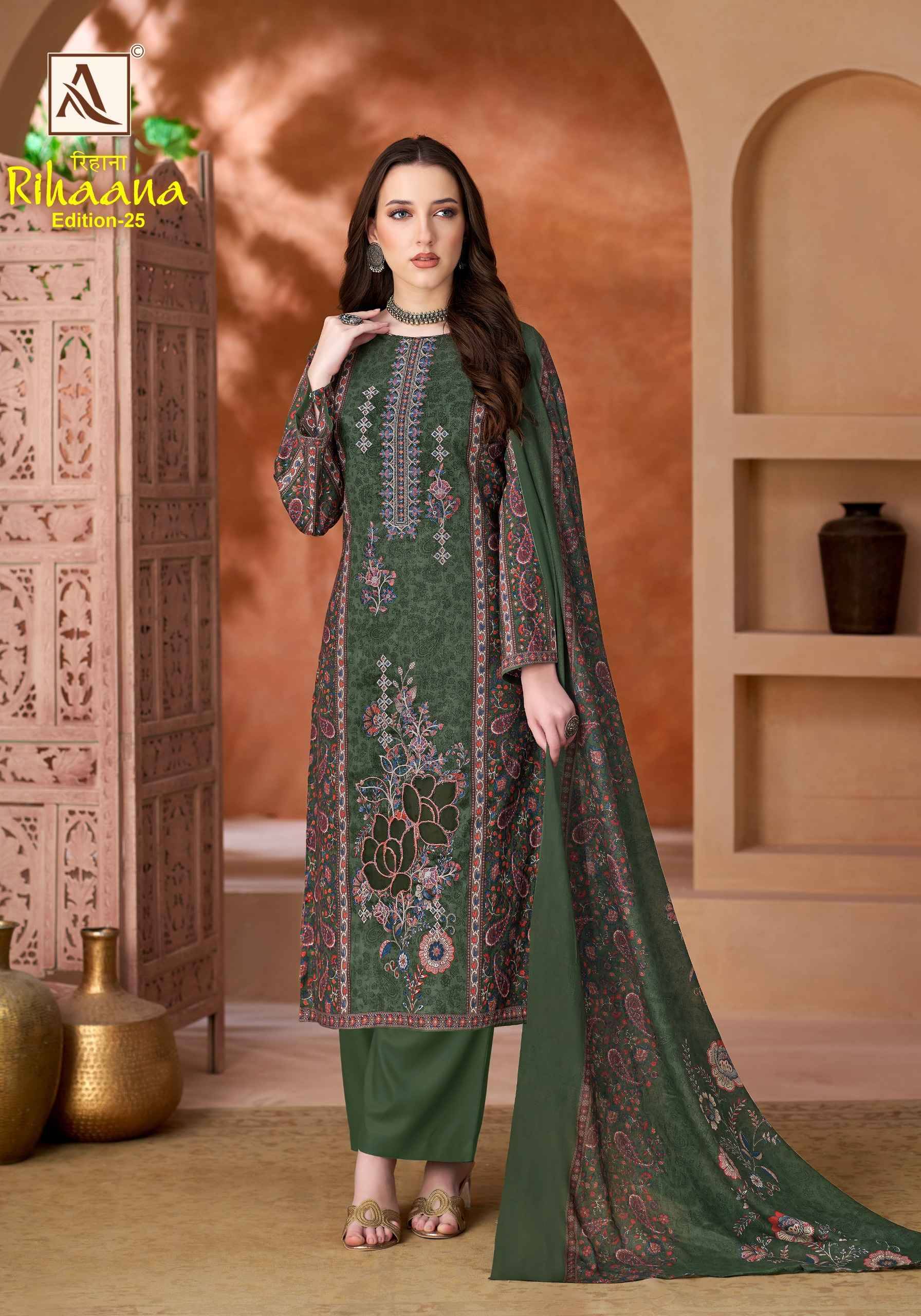 Alok Rihaana Edition 25 Cambric Cotton Dress Material 6 pcs Catalogue