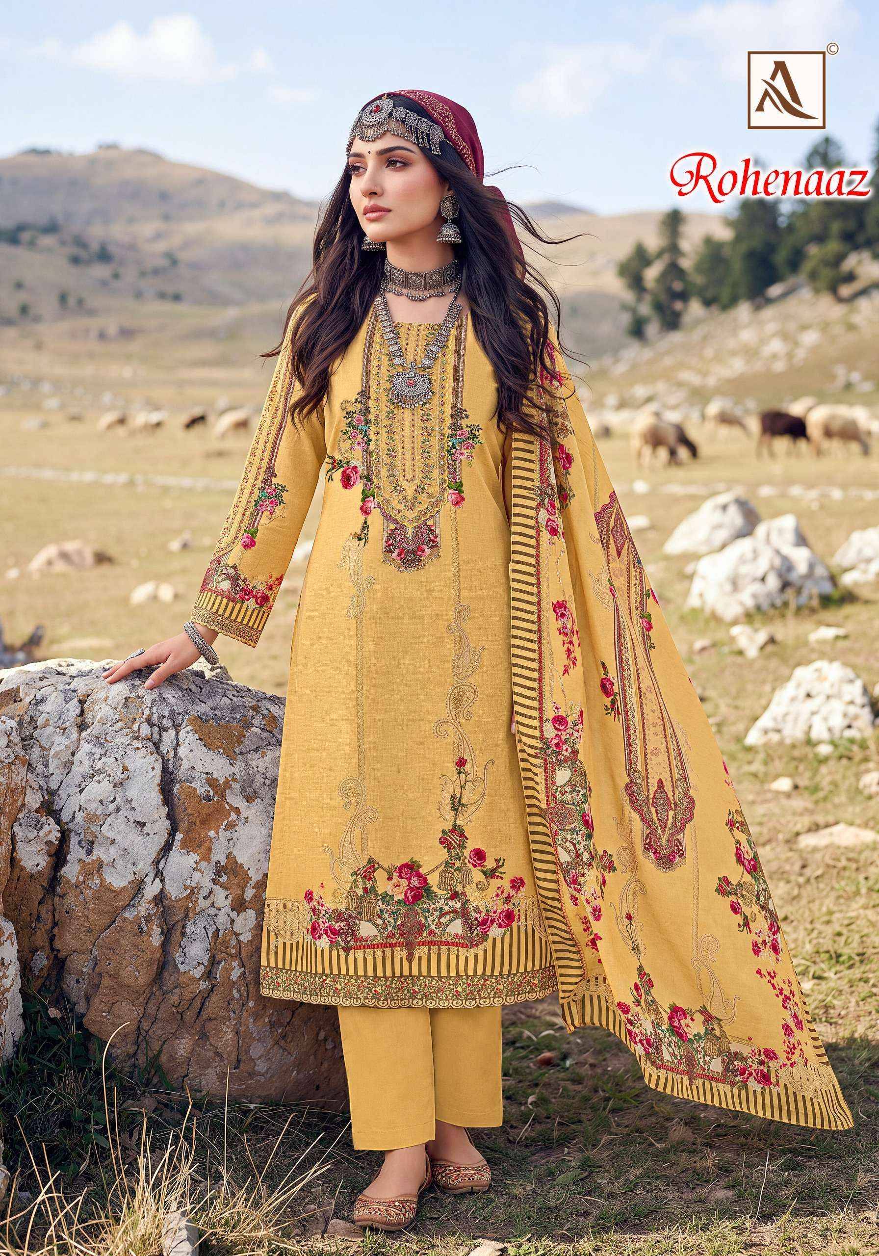 Alok Rohenaaz Viscose Maslin Dress Material 4 pcs Catalog | Surat Market Wholesale