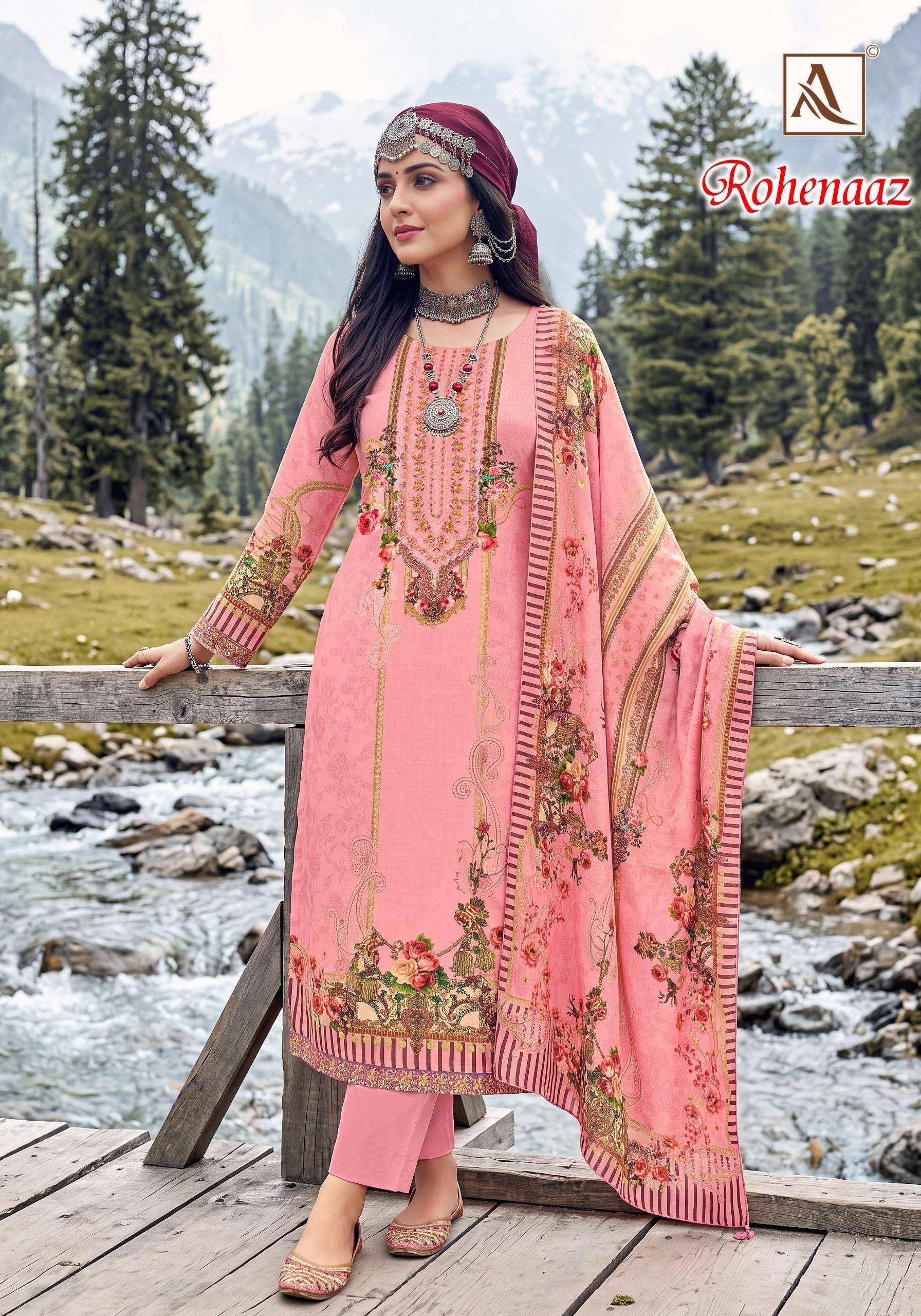 Alok Rohenaaz Viscose Maslin Dress Material 4 pcs Catalog | Surat Market Wholesale